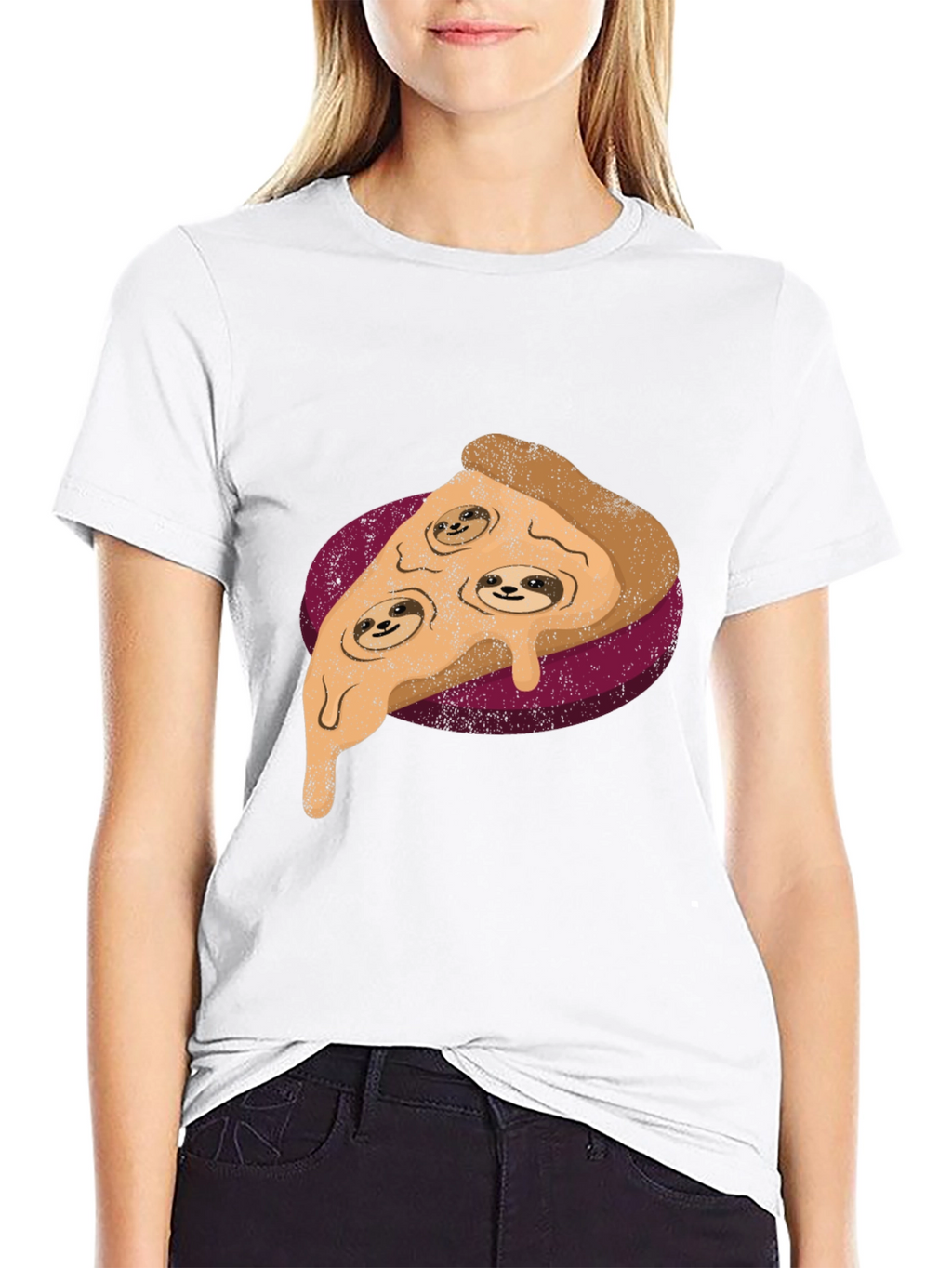 Sloth Pizza Graphic Tee - Relax and Eat!