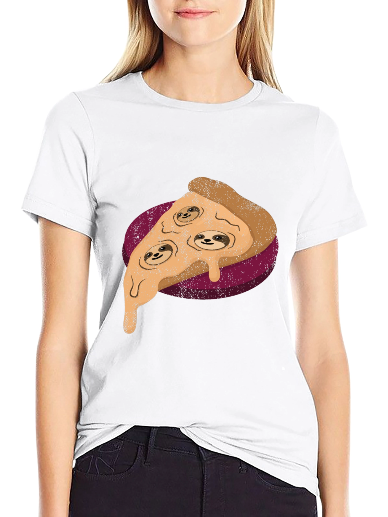 Sloth Pizza Graphic Tee - Relax and Eat!