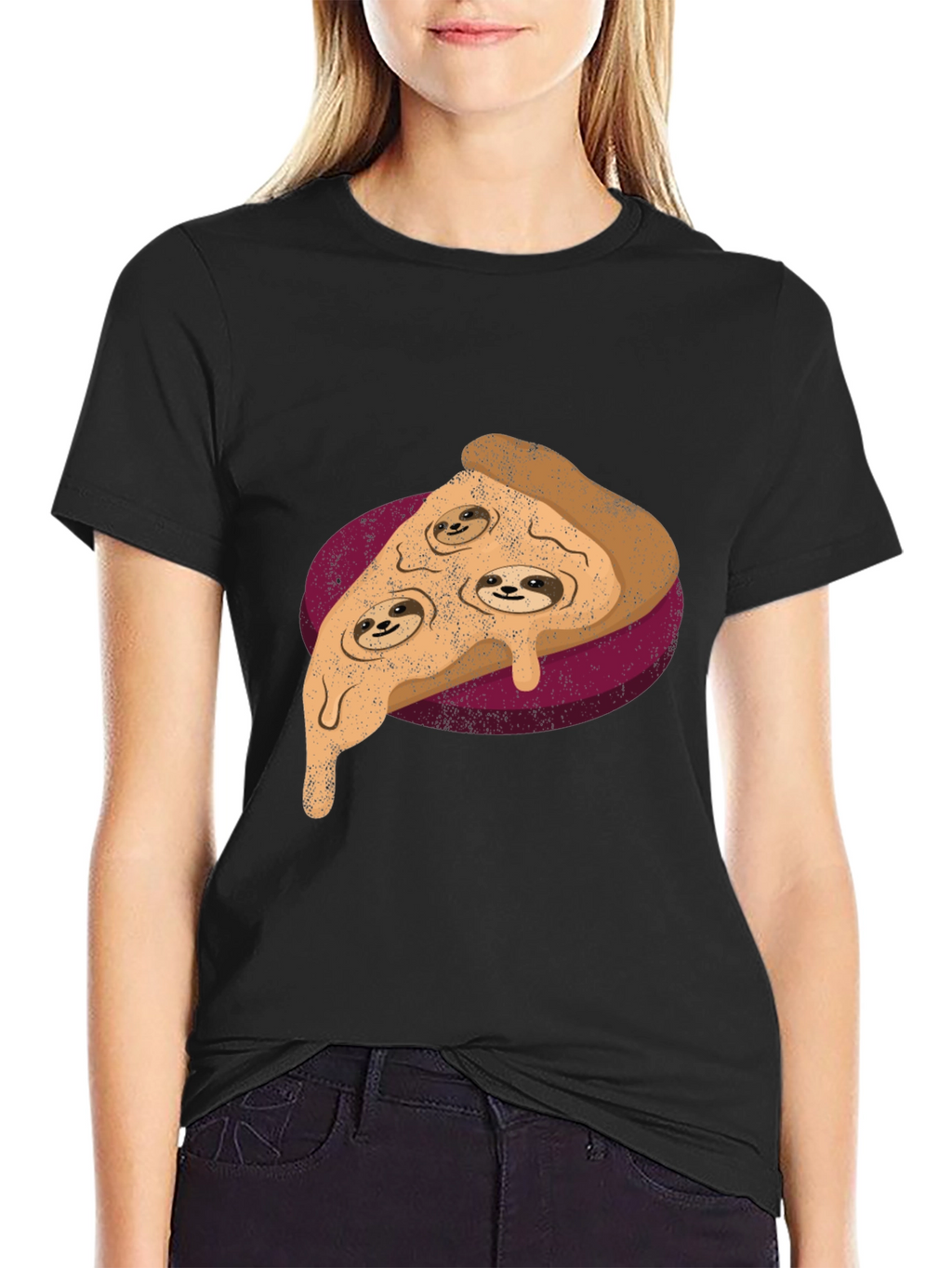 Sloth Pizza Graphic Tee - Relax and Eat!