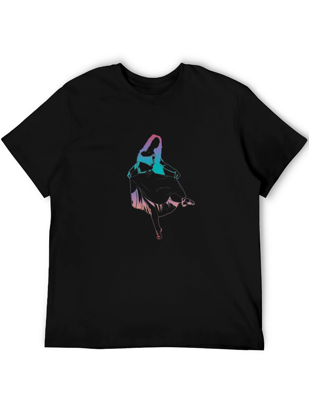 Gradient Dancer Graphic Black T-Shirt