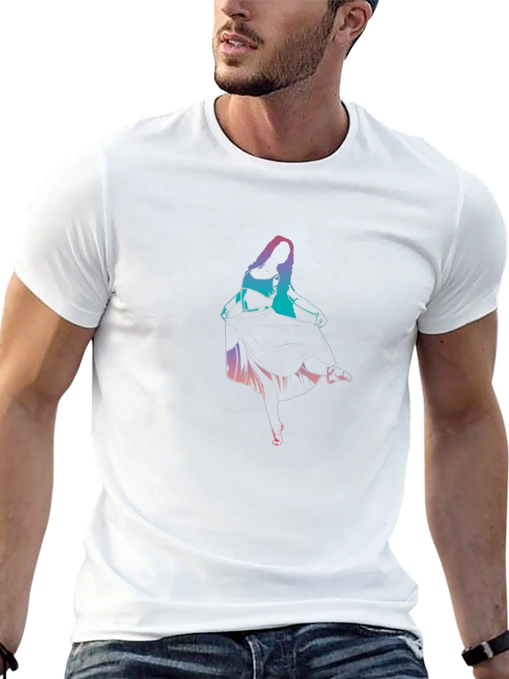 Gradient Dancer Graphic Black T-Shirt