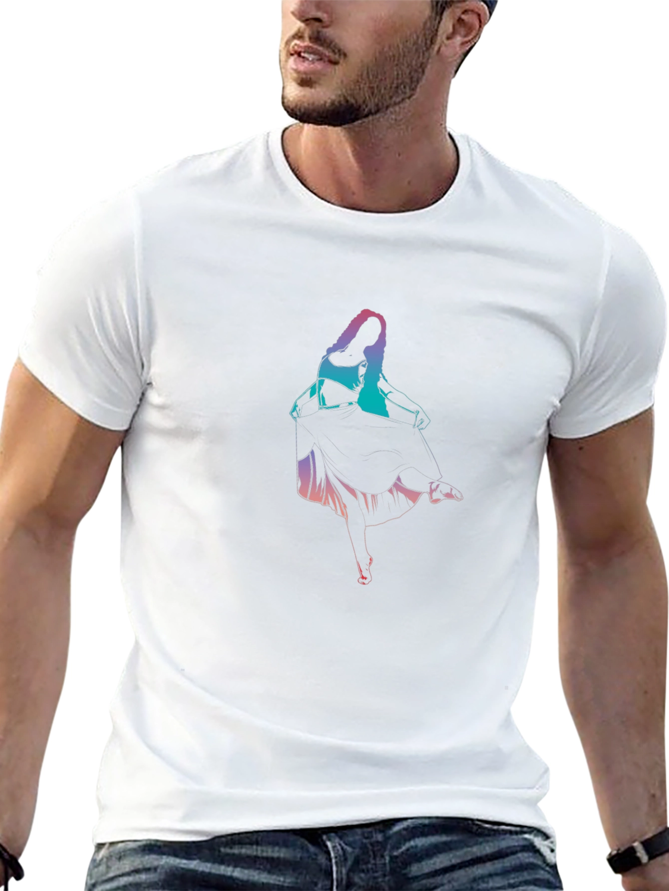 Gradient Dancer Graphic Black T-Shirt