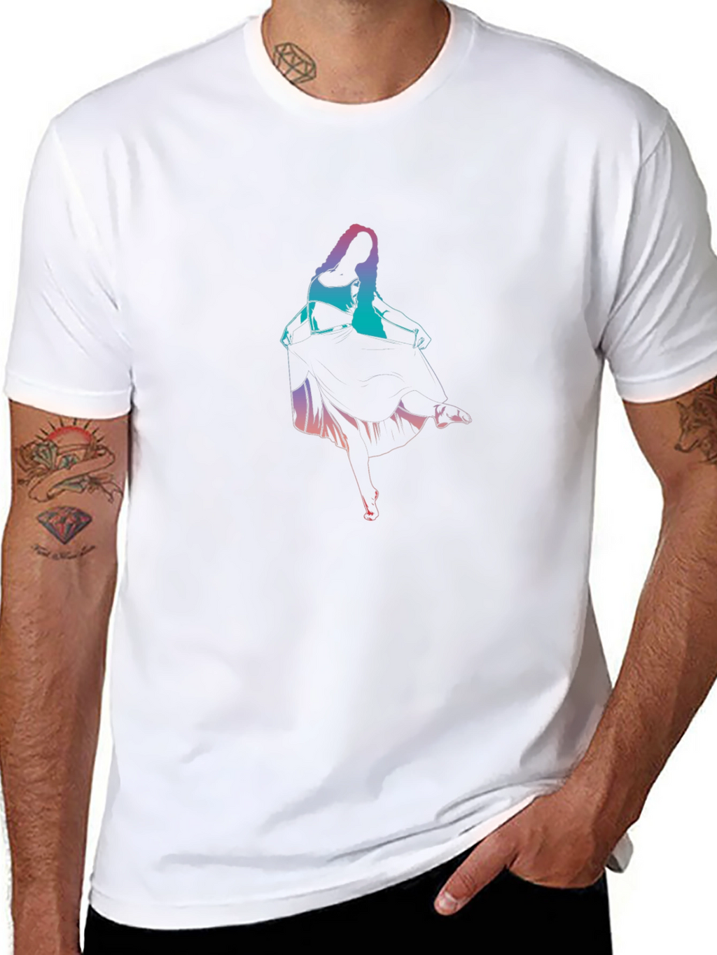 Gradient Dancer Graphic Black T-Shirt