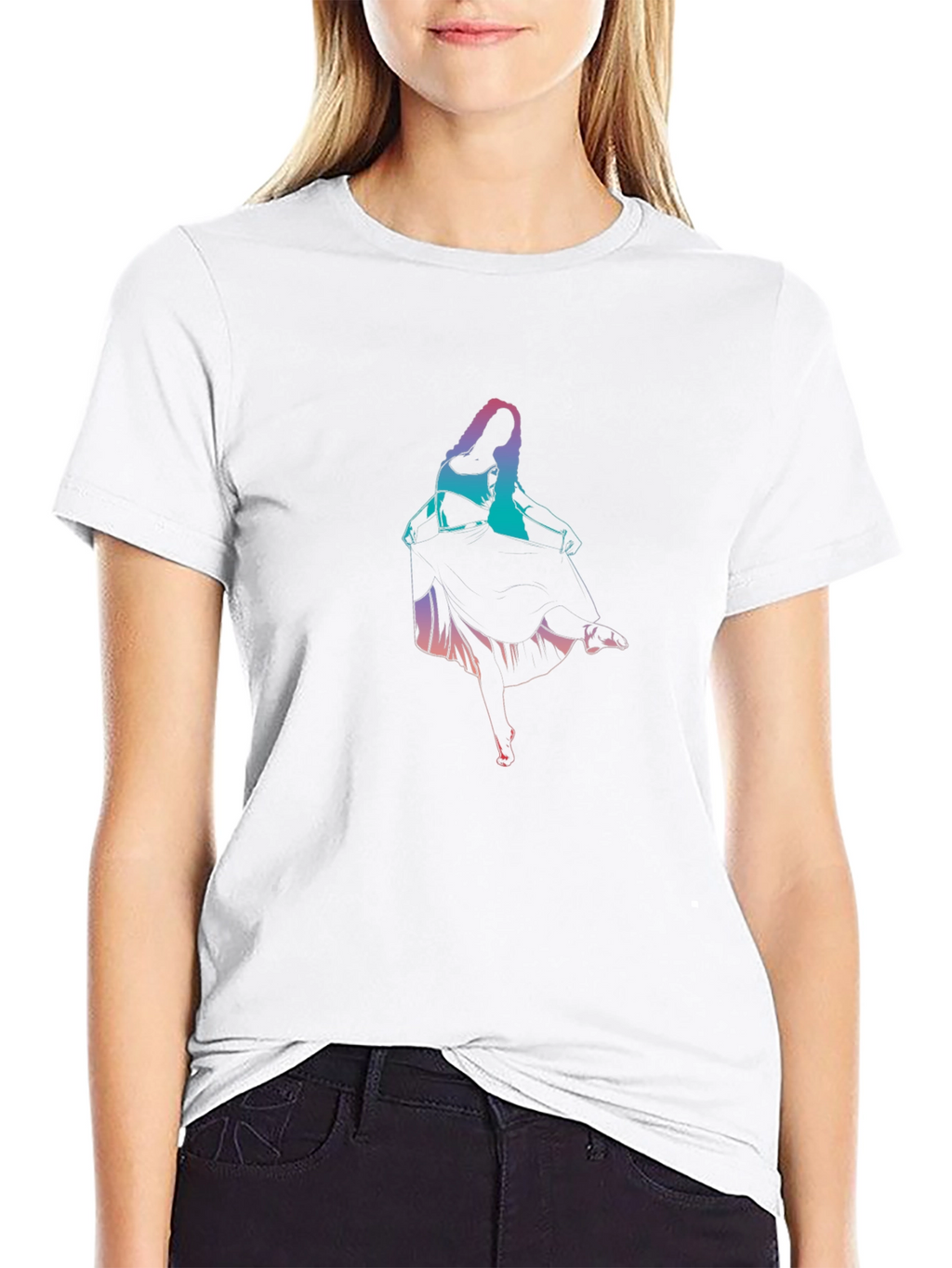 Gradient Dancer Graphic Black T-Shirt