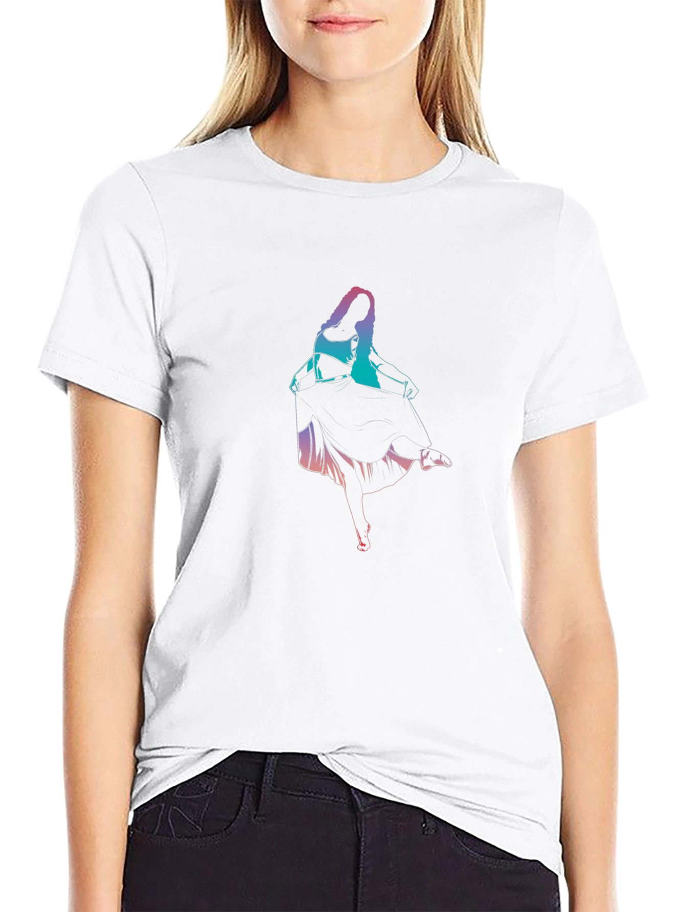 Gradient Dancer Graphic Black T-Shirt