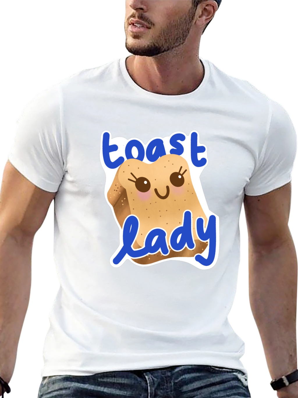Toast Lady Graphic T-Shirt - Cute Foodie Tee