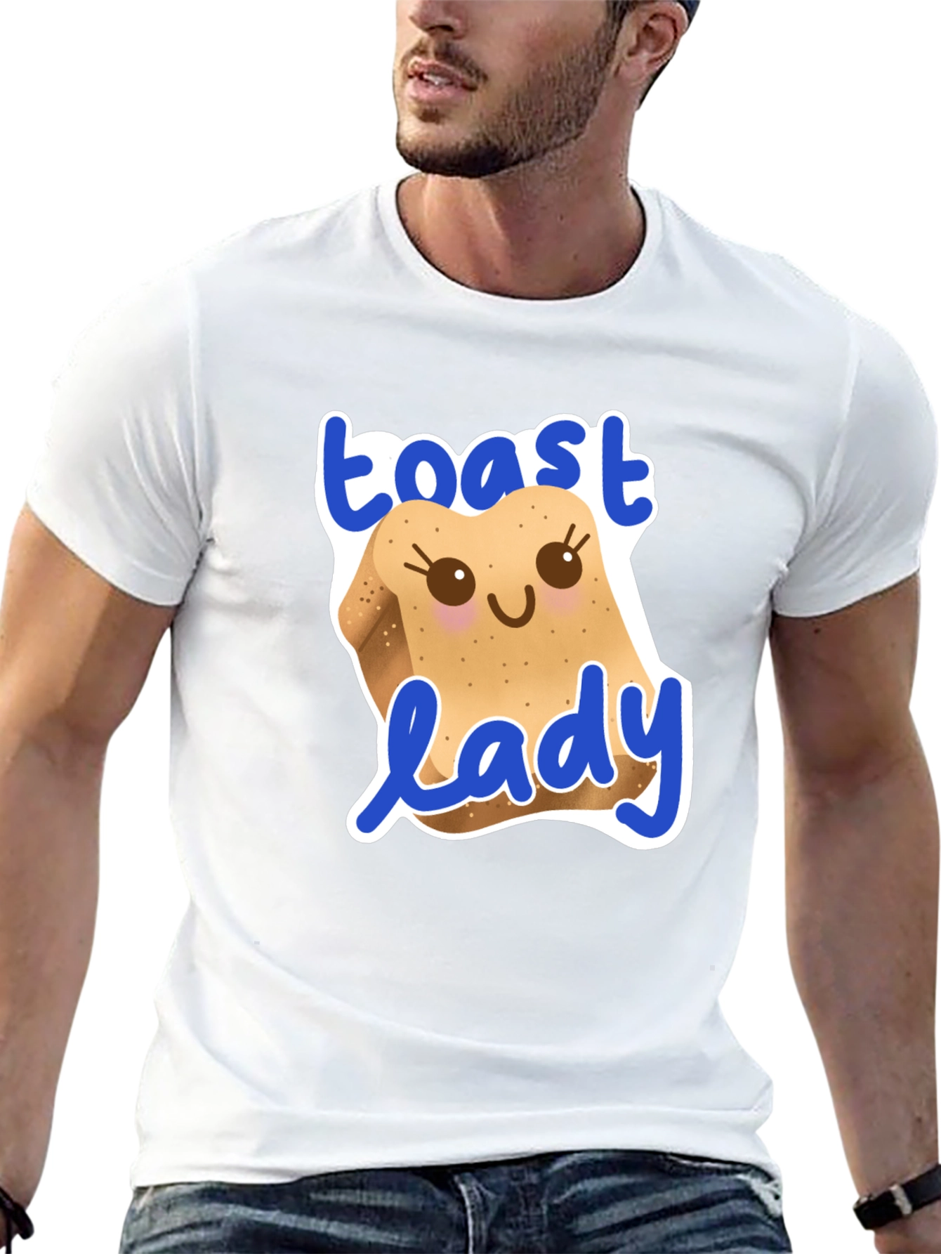 Toast Lady Graphic T-Shirt - Cute Foodie Tee