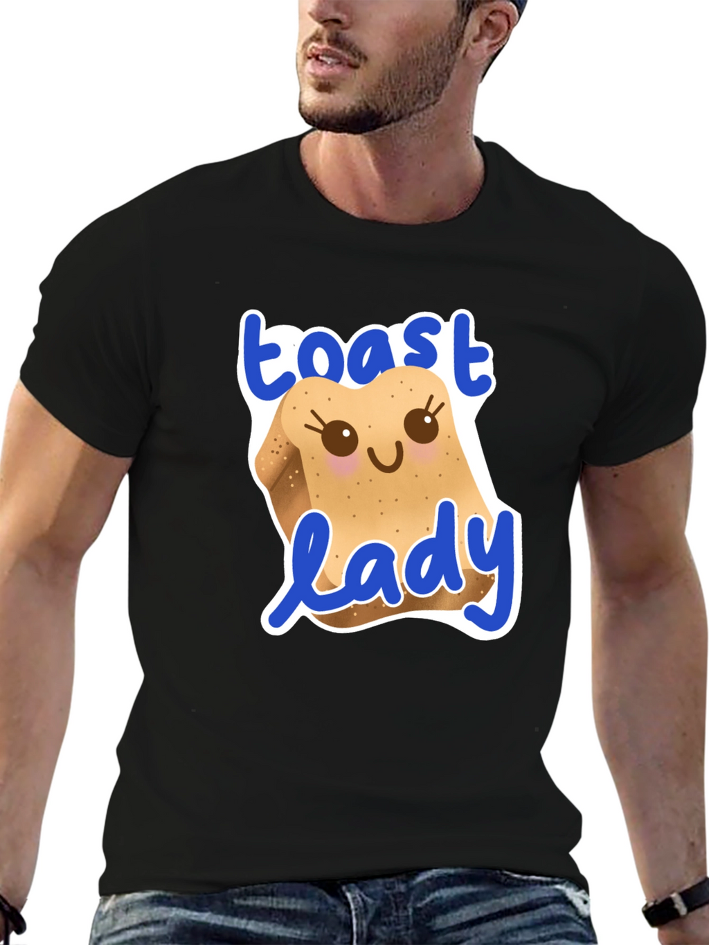 Toast Lady Graphic T-Shirt - Cute Foodie Tee