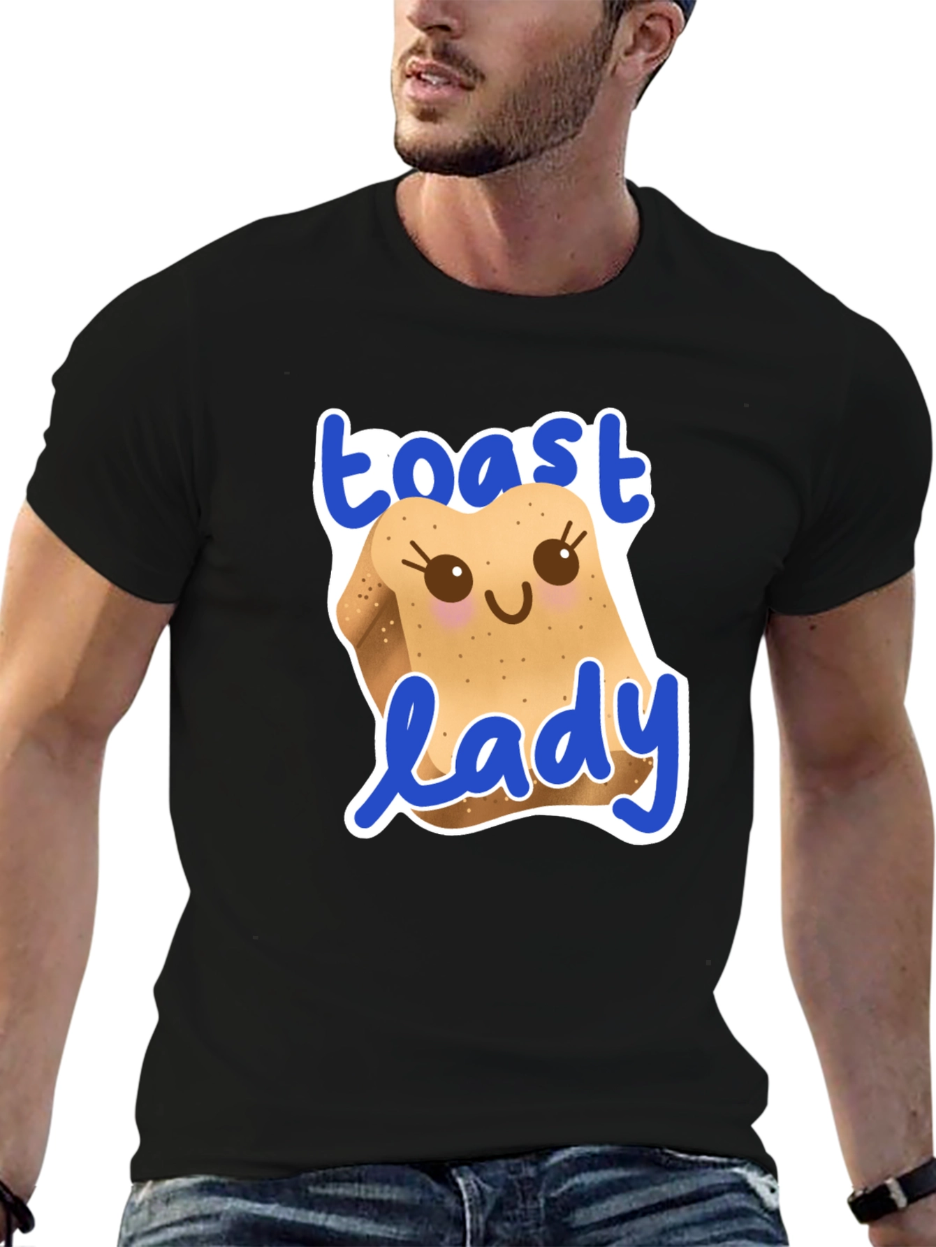 Toast Lady Graphic T-Shirt - Cute Foodie Tee