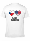 Czech American Flag Heart T-Shirt