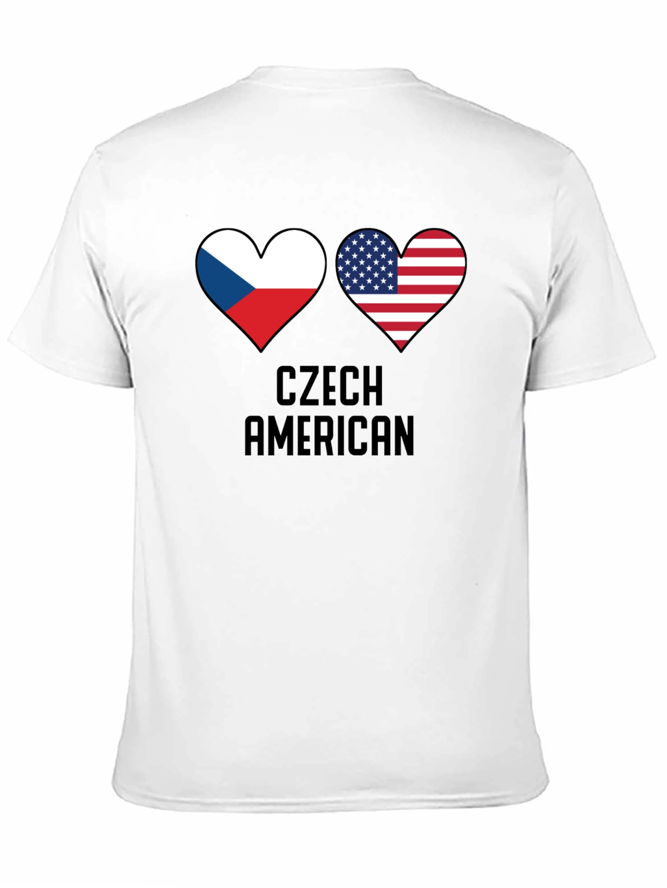 Czech American Flag Heart T-Shirt