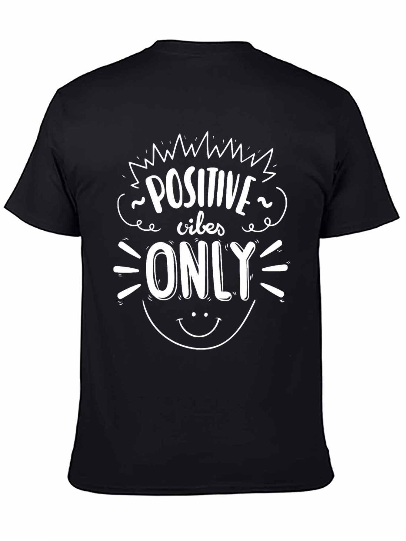 Positive Vibes Only Graphic T-Shirt - Black