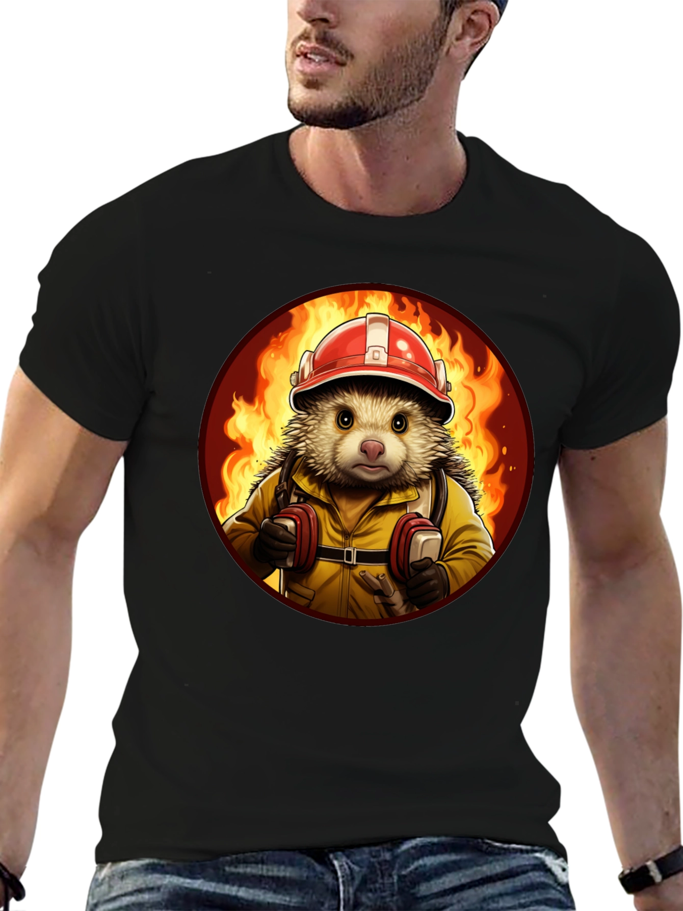 Firefighter Hedgehog T-Shirt