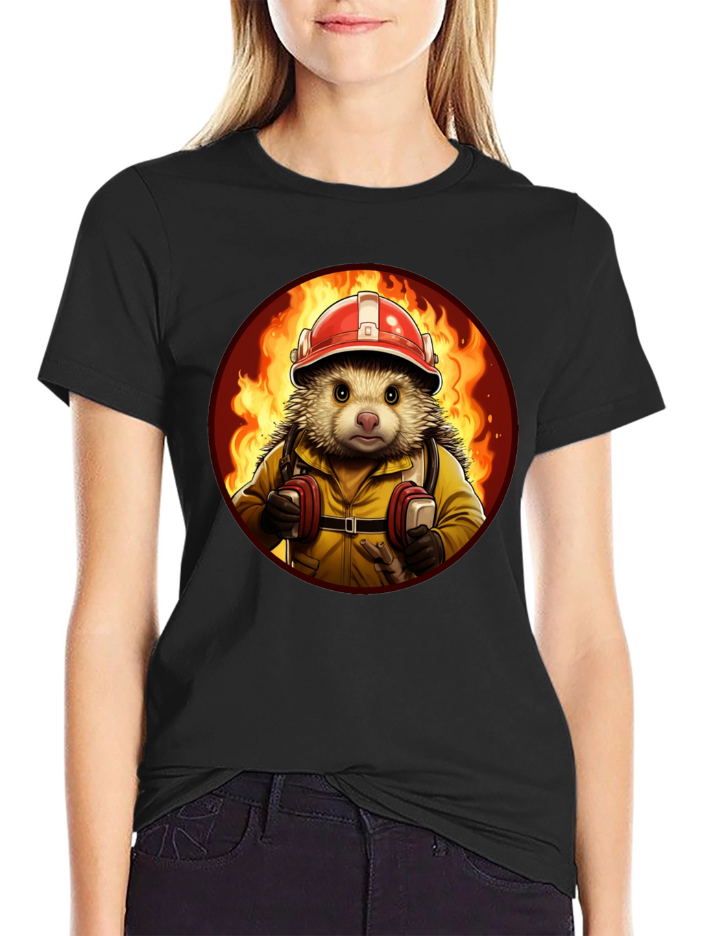 Firefighter Hedgehog T-Shirt