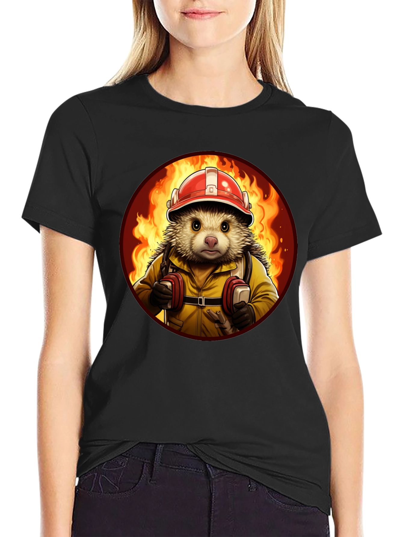 Firefighter Hedgehog T-Shirt