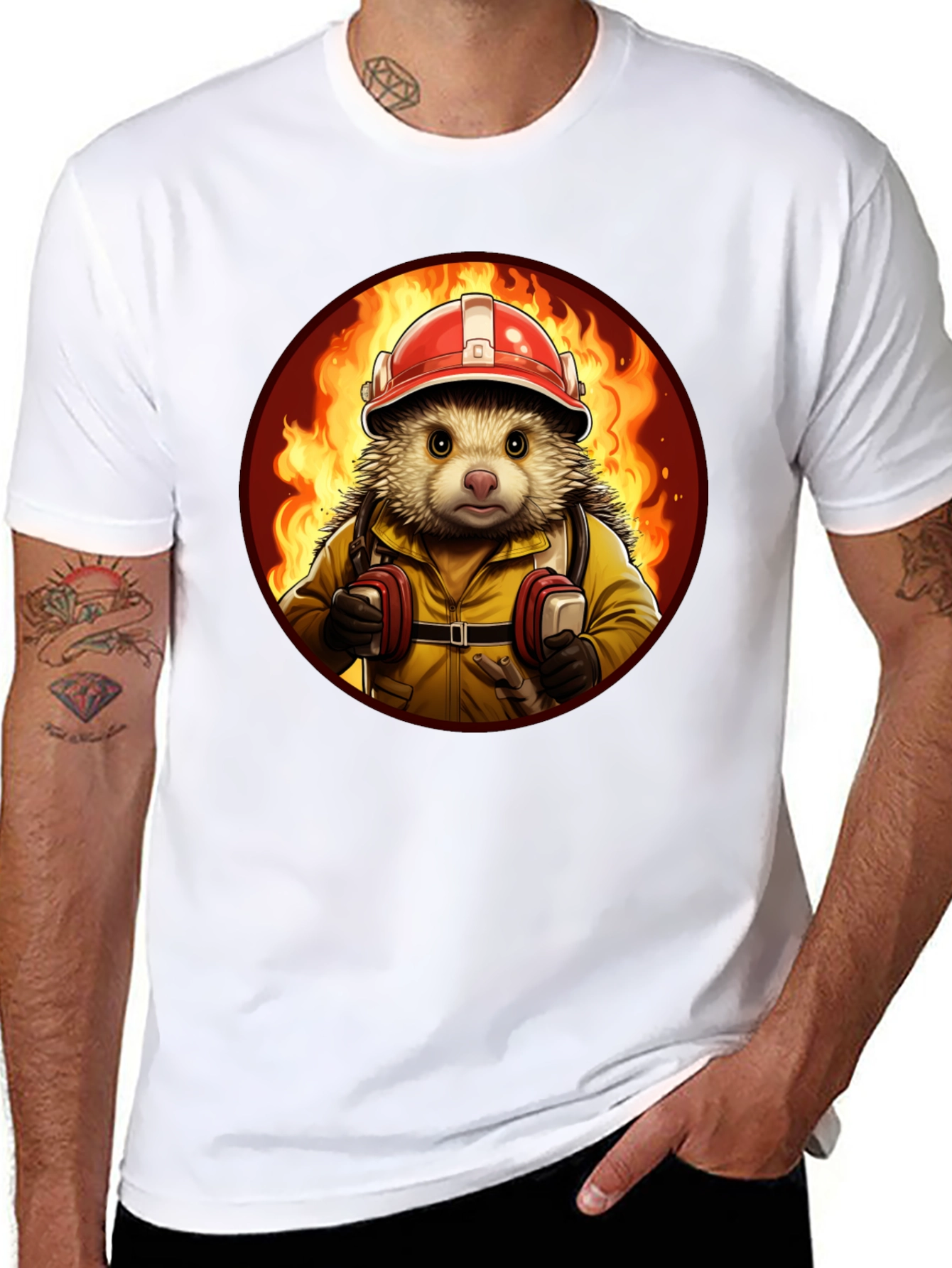 Firefighter Hedgehog T-Shirt