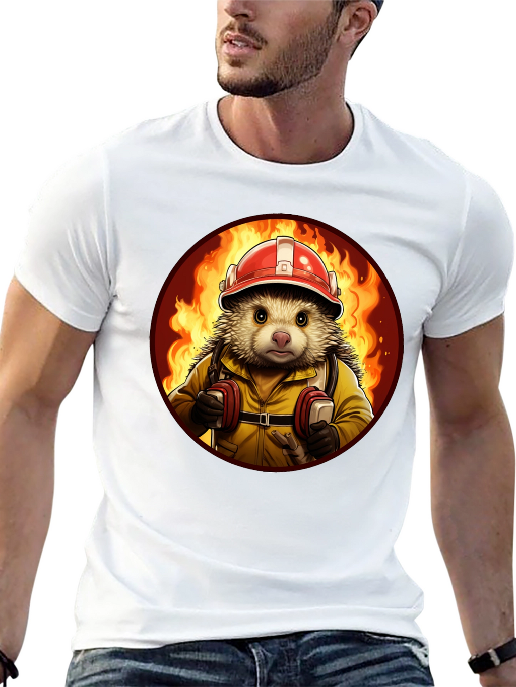 Firefighter Hedgehog T-Shirt