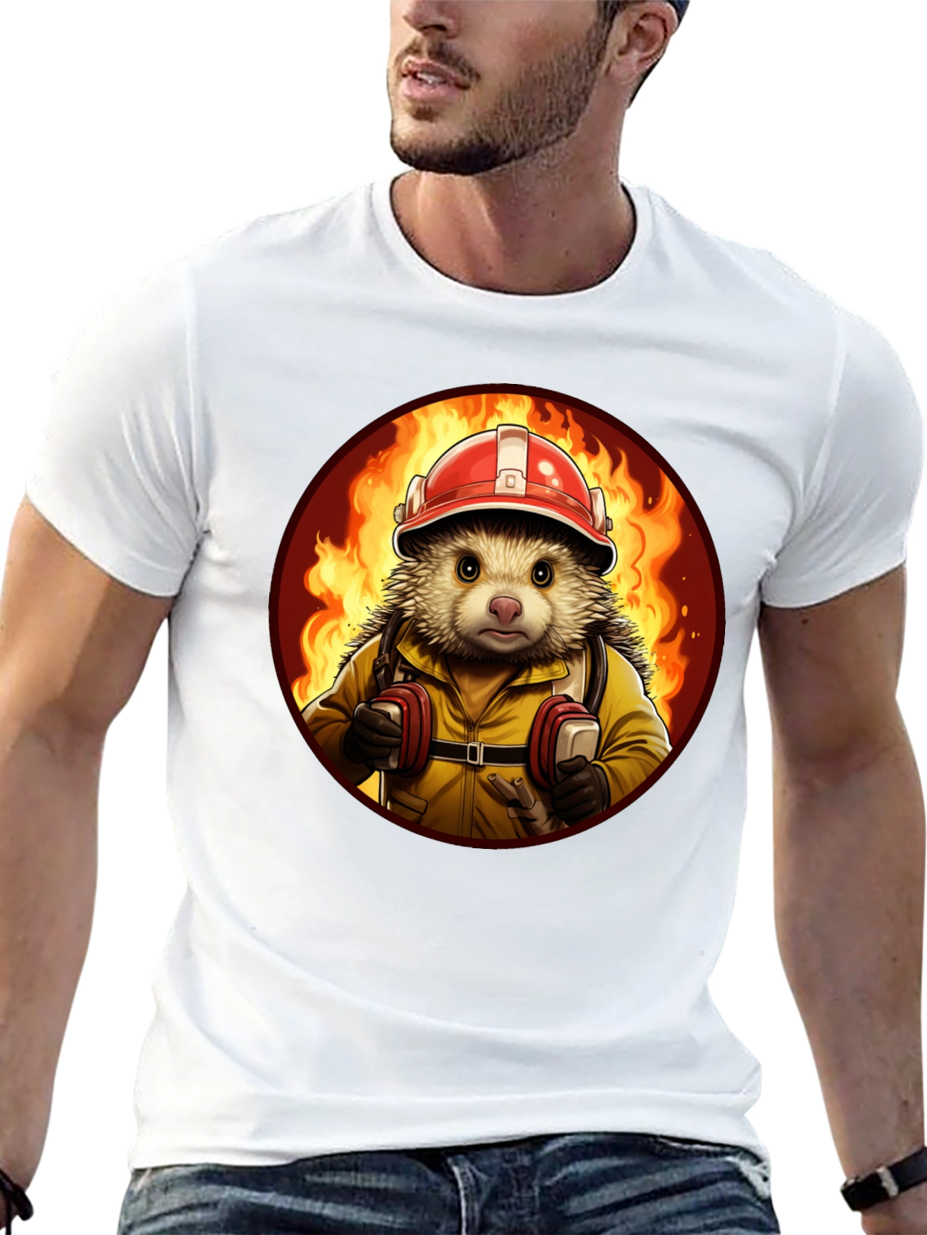 Firefighter Hedgehog T-Shirt