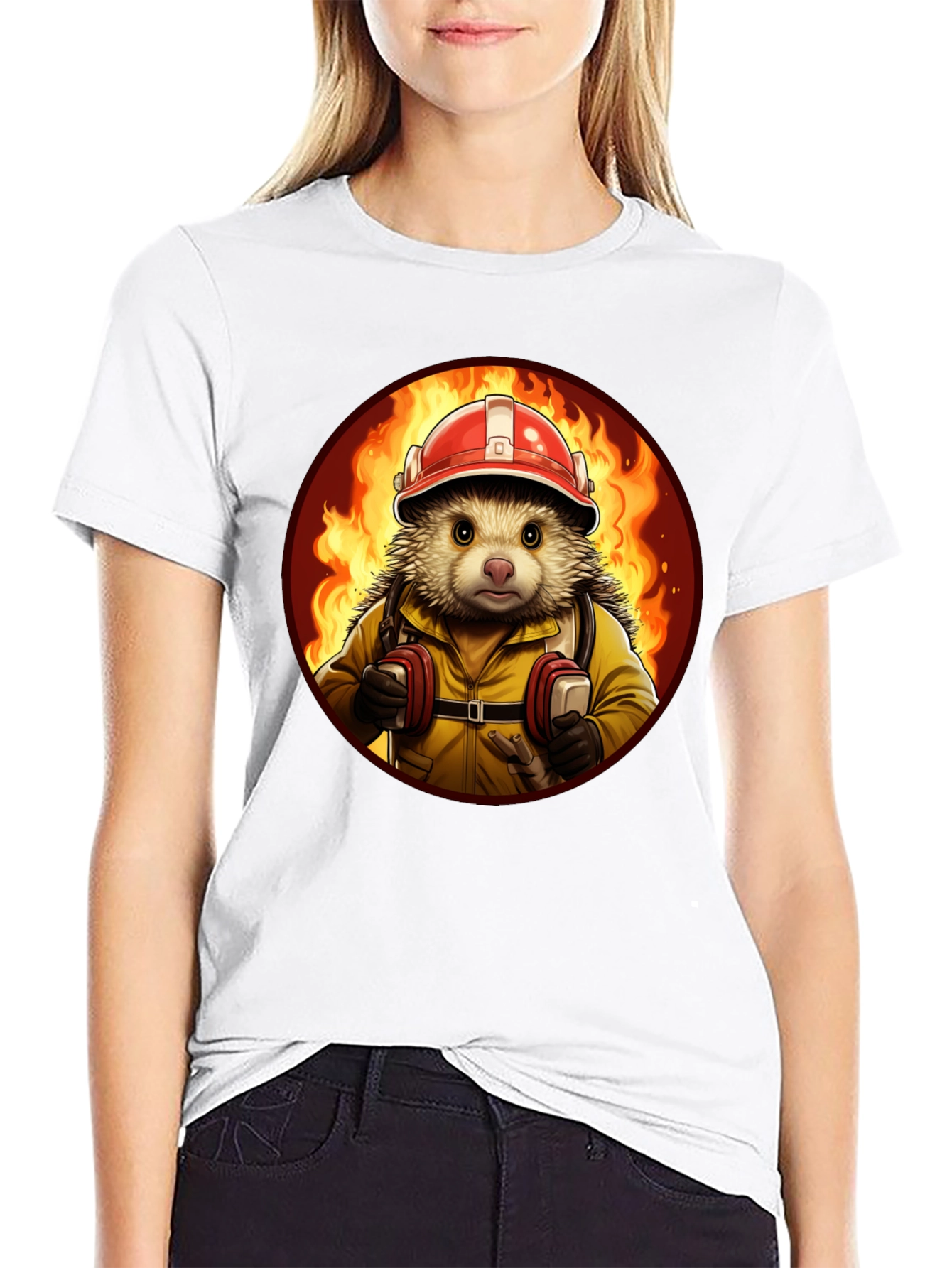 Firefighter Hedgehog T-Shirt