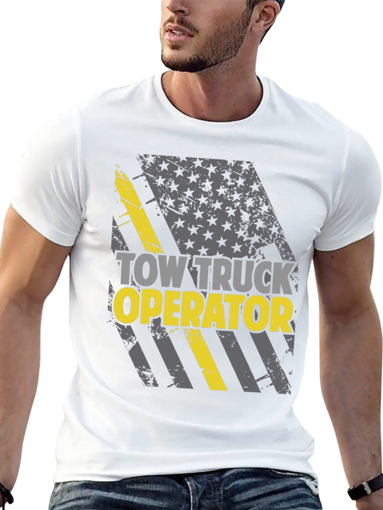Tow Truck Operator T-Shirt - American Flag Design