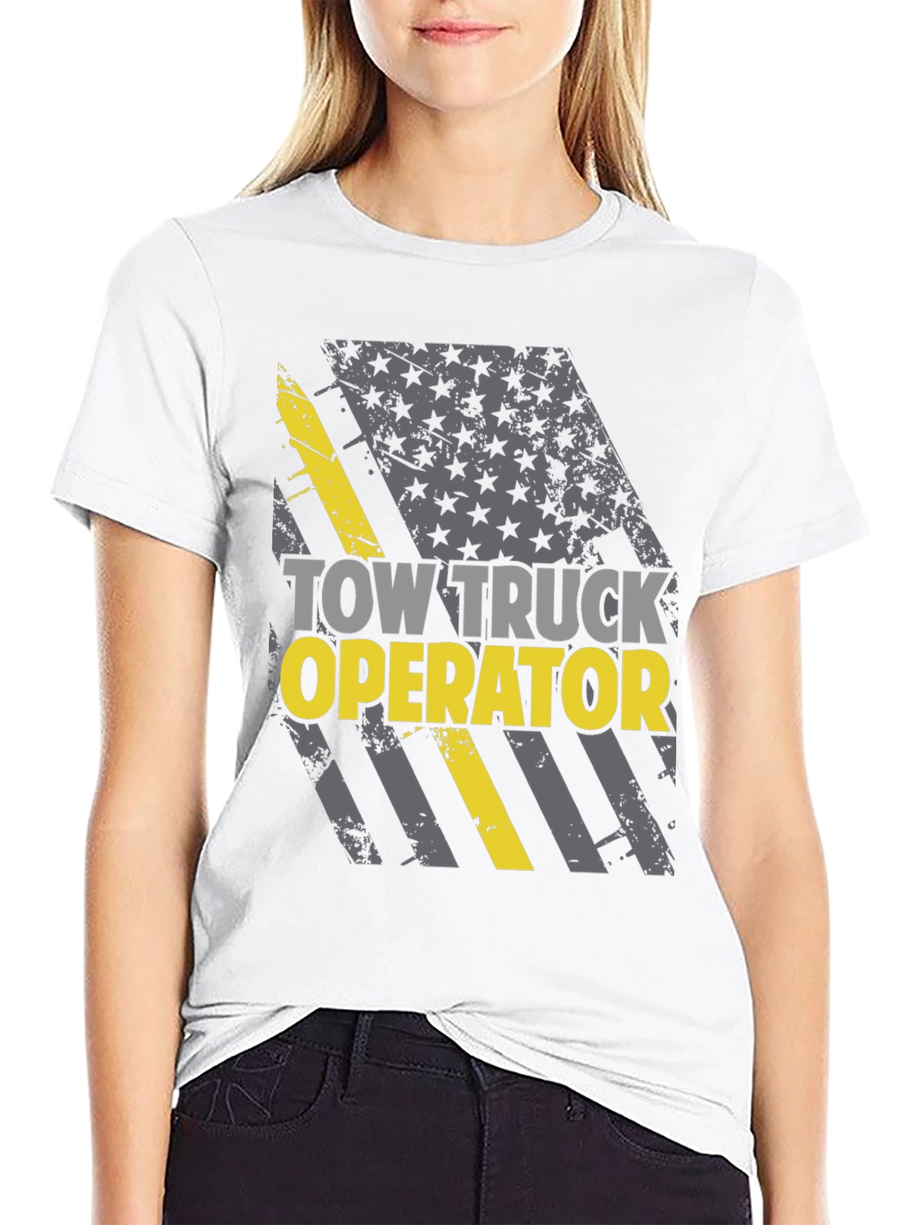 Tow Truck Operator T-Shirt - American Flag Design