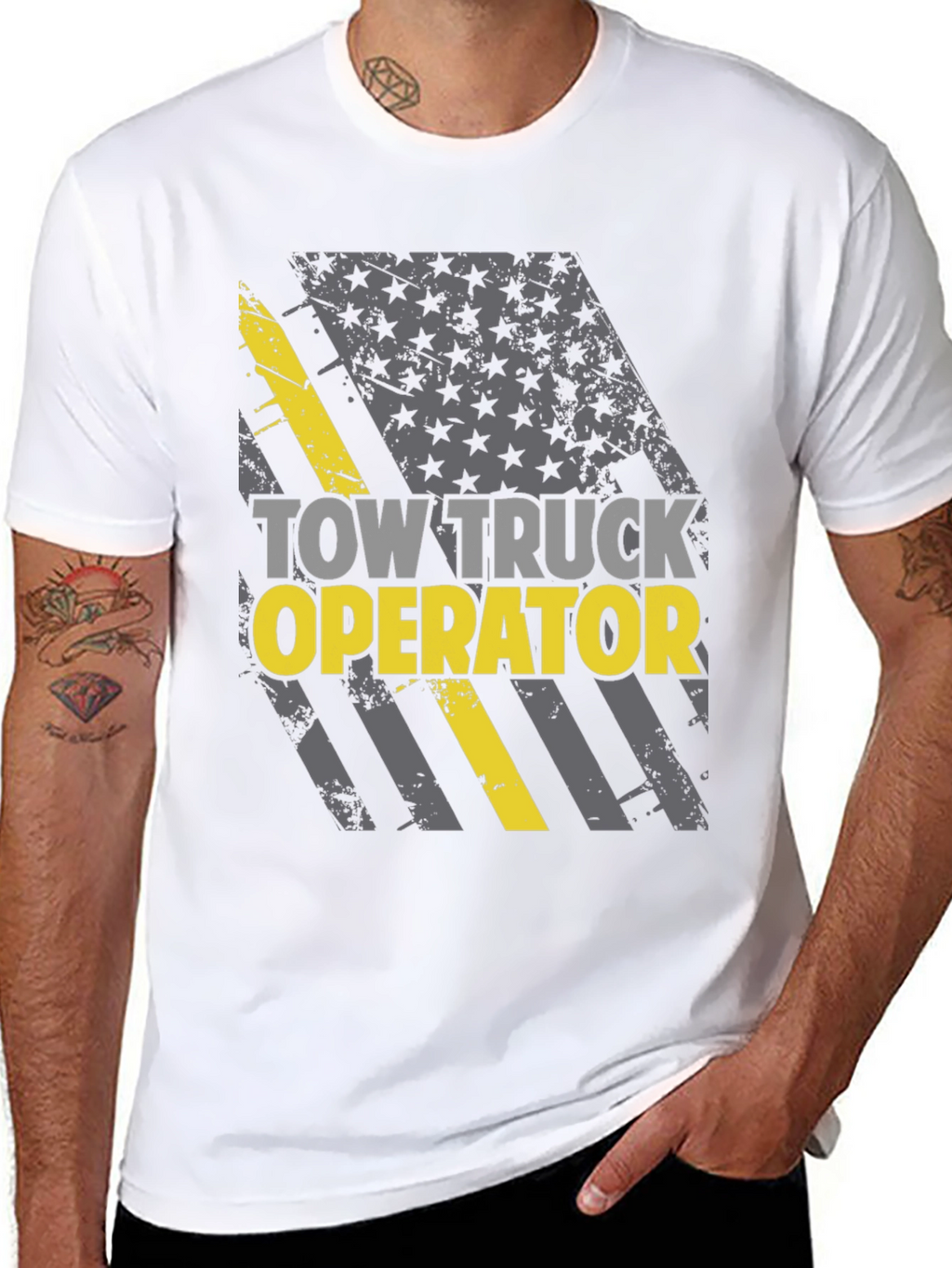Tow Truck Operator T-Shirt - American Flag Design