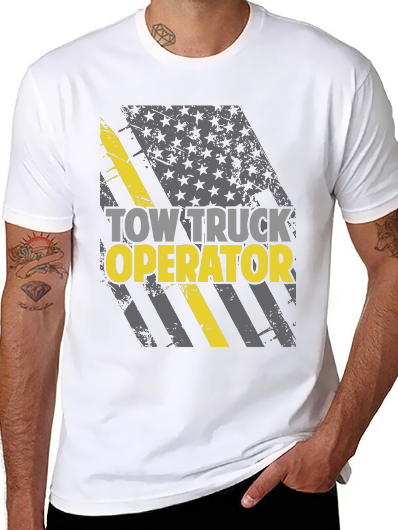 Tow Truck Operator T-Shirt - American Flag Design