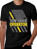 Tow Truck Operator T-Shirt - American Flag Design
