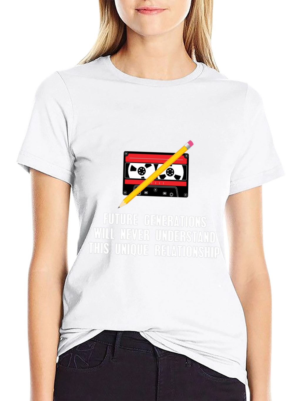 Retro Cassette & Pencil Graphic Tee