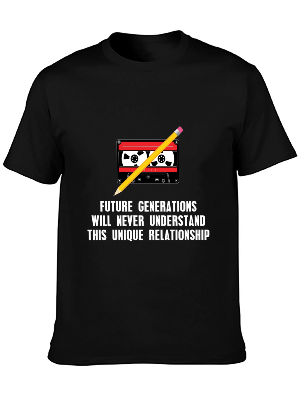 Retro Cassette & Pencil Graphic Tee