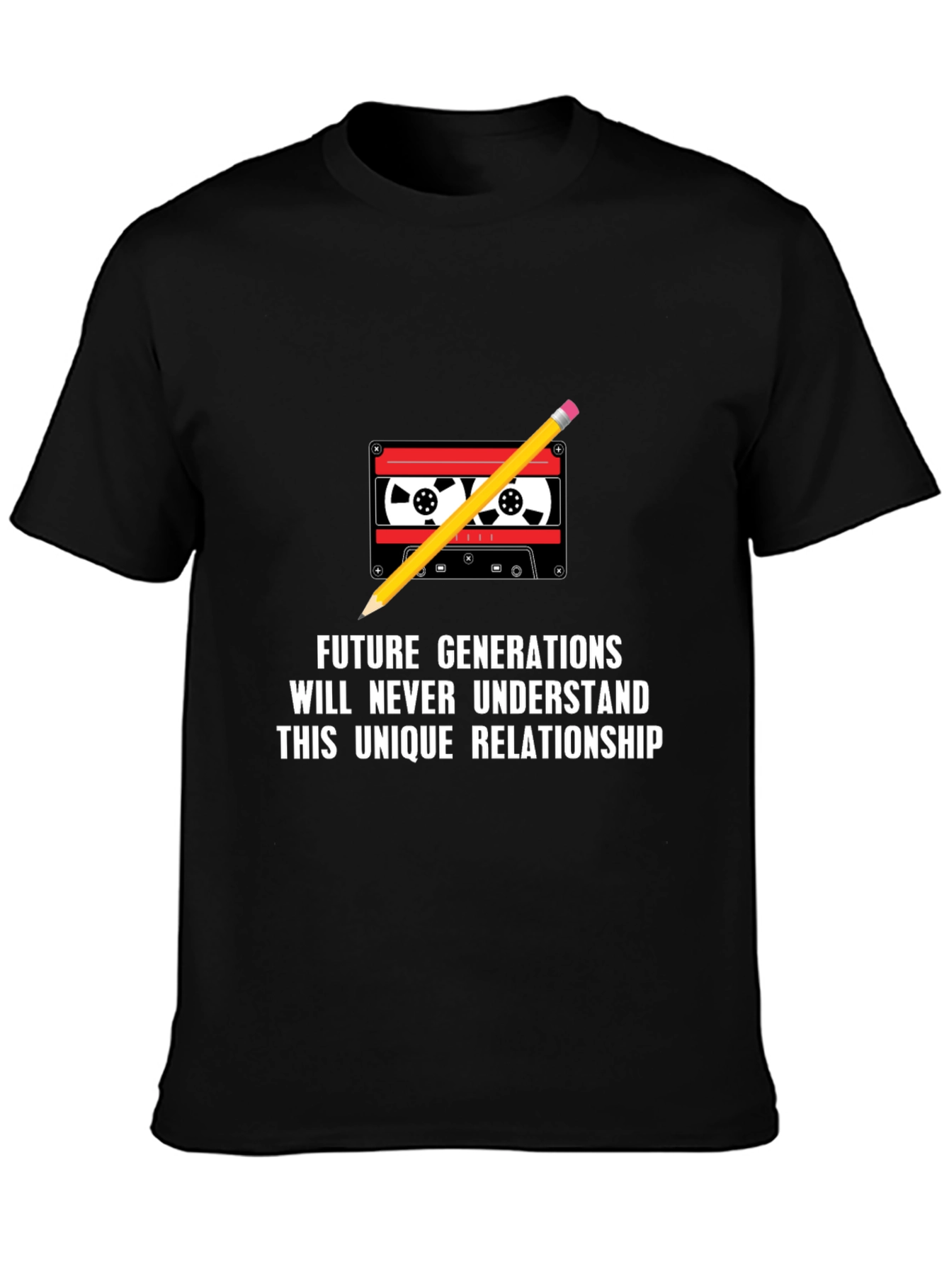 Retro Cassette & Pencil Graphic Tee