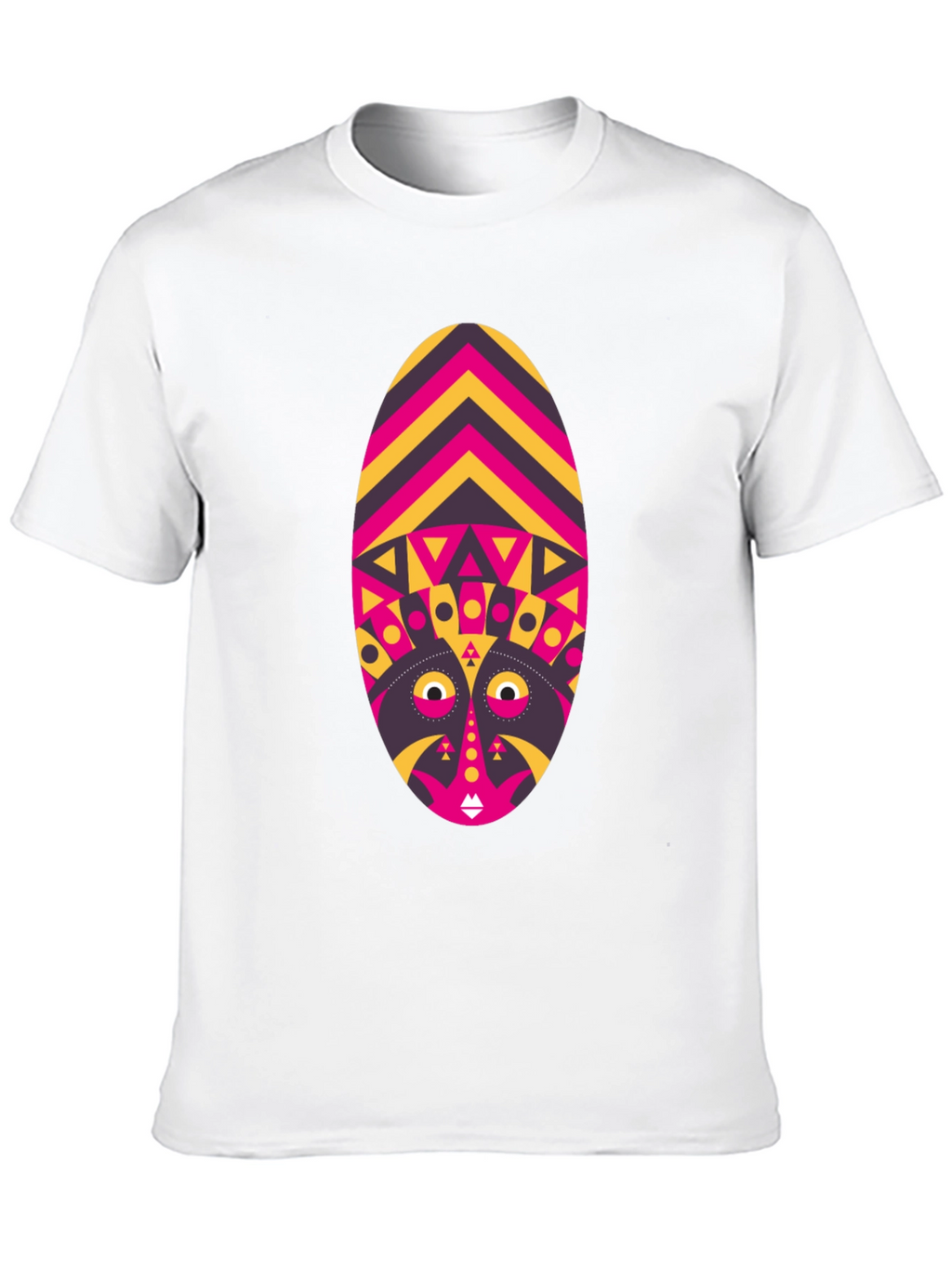 Tribal Mask Graphic Tee - Unique Design