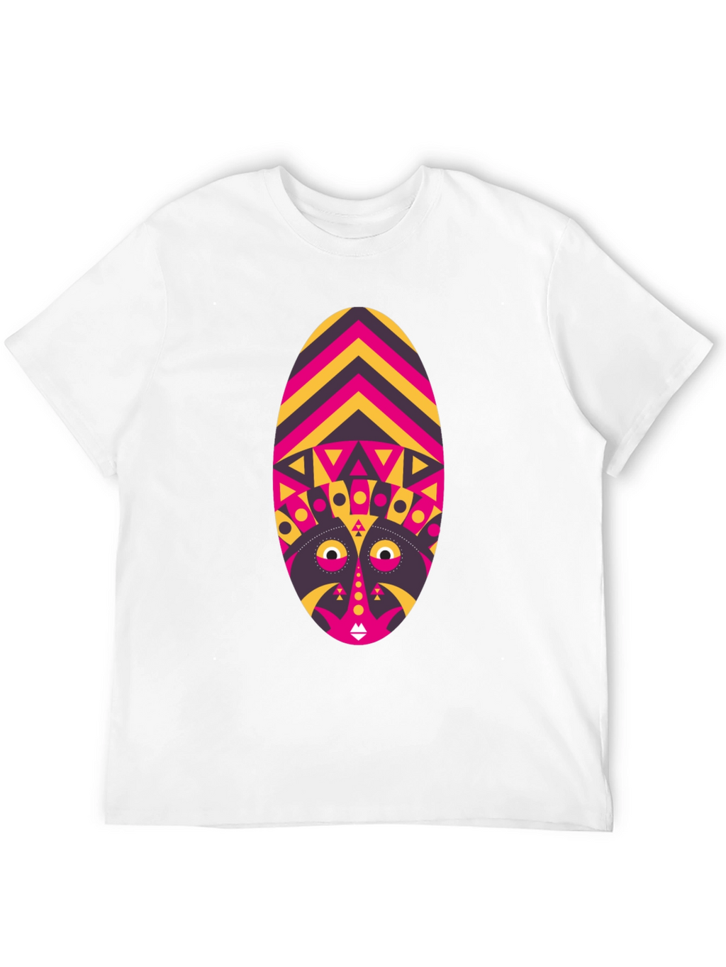 Tribal Mask Graphic Tee - Unique Design