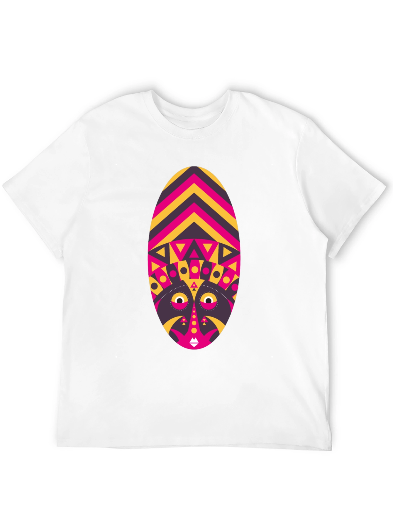 Tribal Mask Graphic Tee - Unique Design