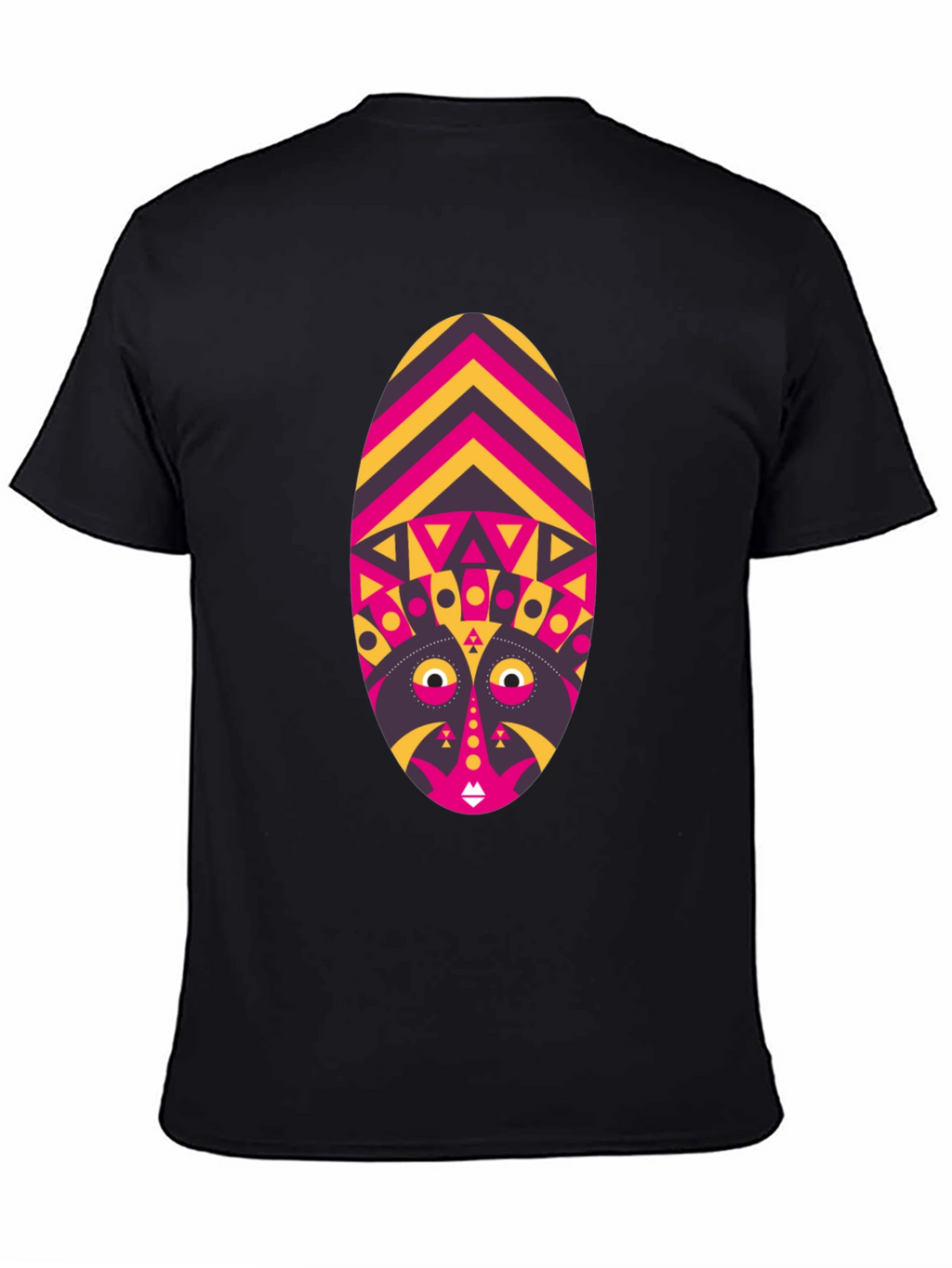 Tribal Mask Graphic Tee - Unique Design