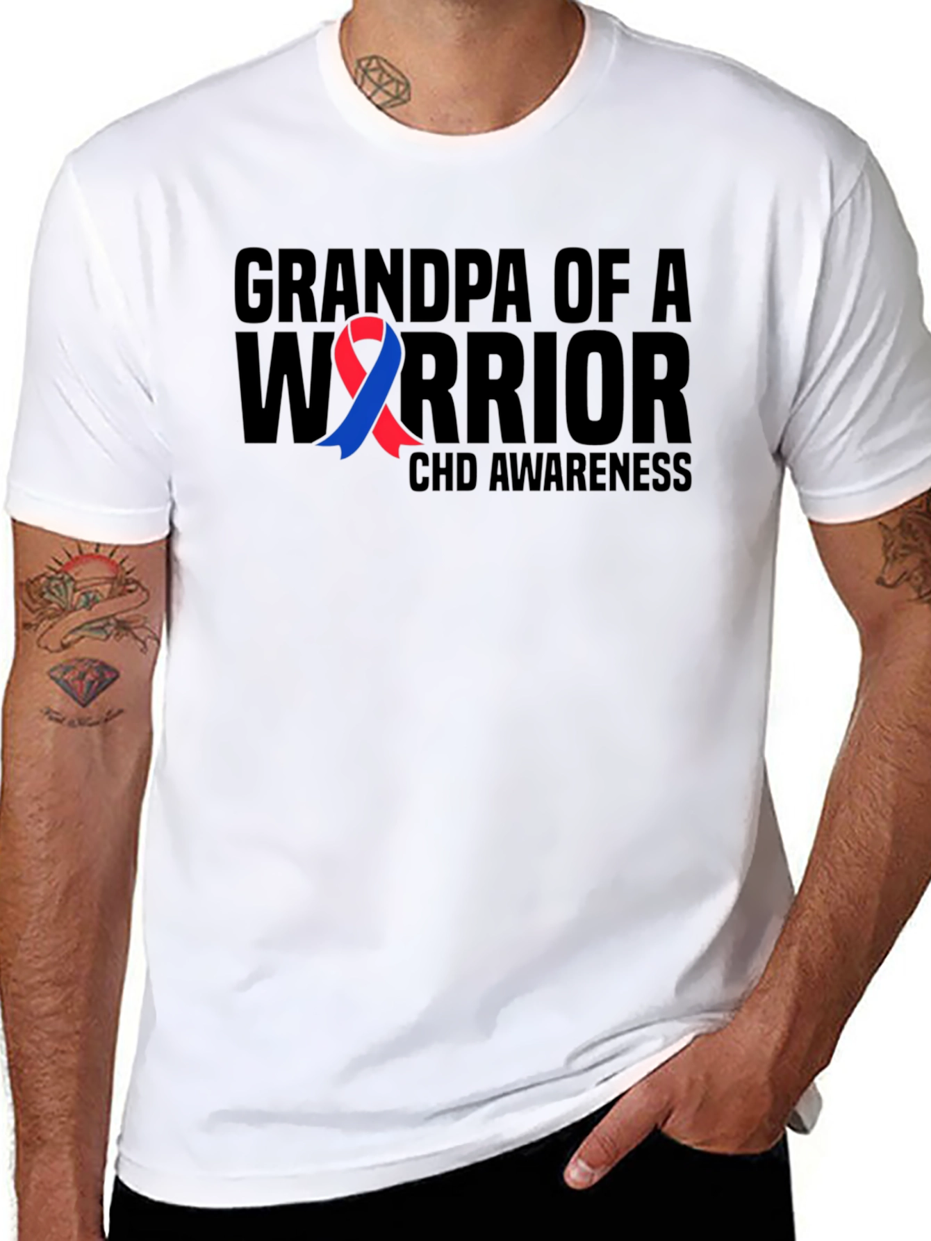 Grandpa of a Warrior CHD Awareness T-Shirt