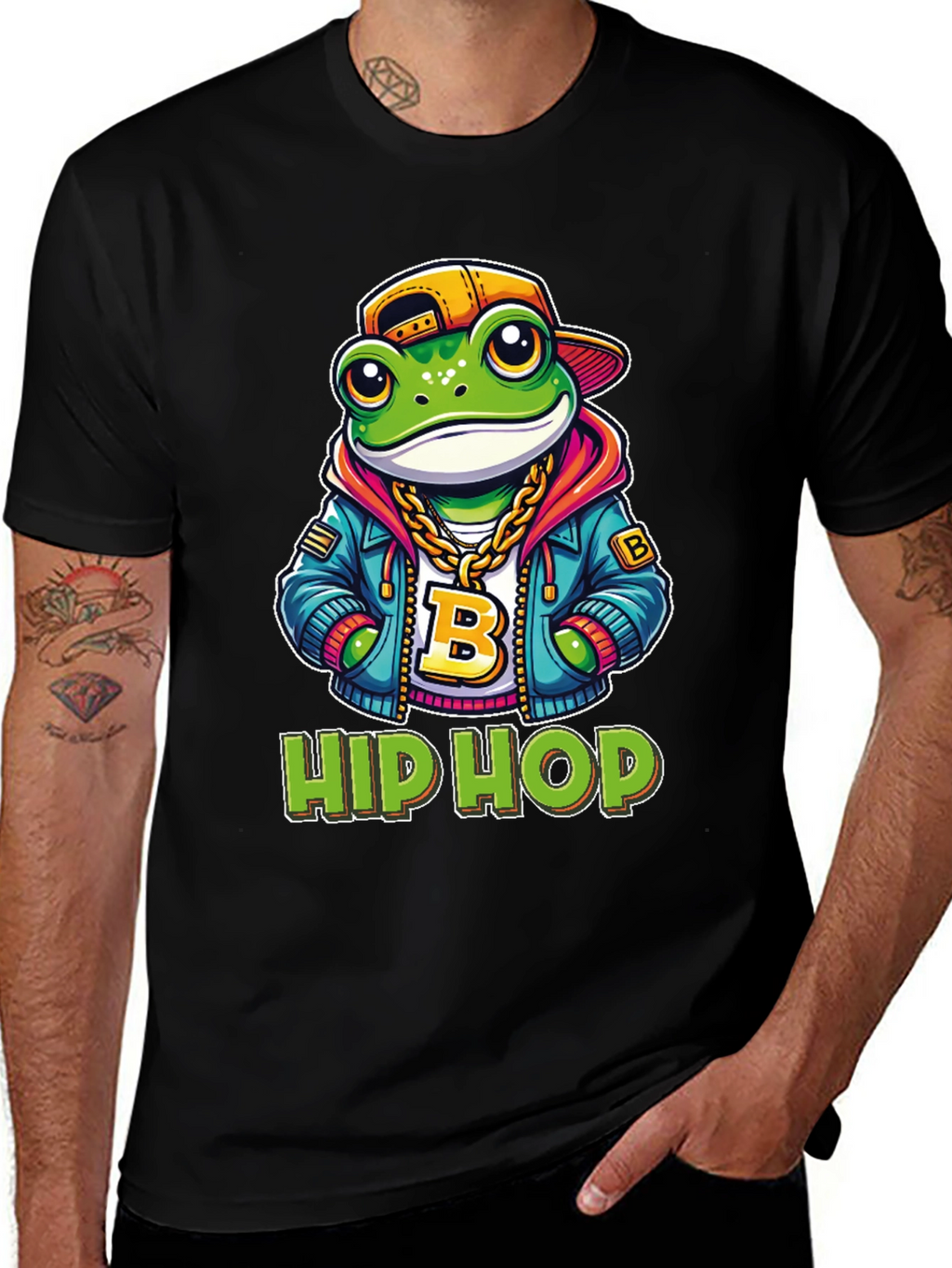Hip Hop Frog T-Shirt - Cool Cartoon Graphic Tee