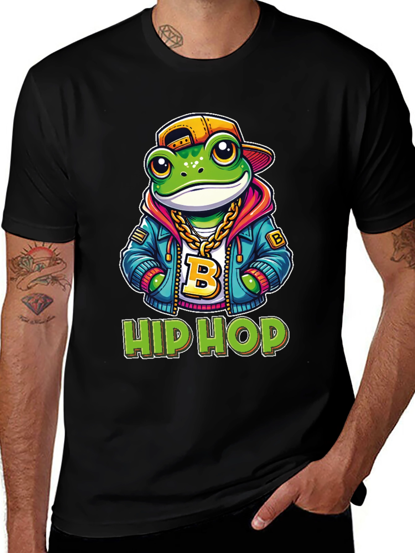 Hip Hop Frog T-Shirt - Cool Cartoon Graphic Tee