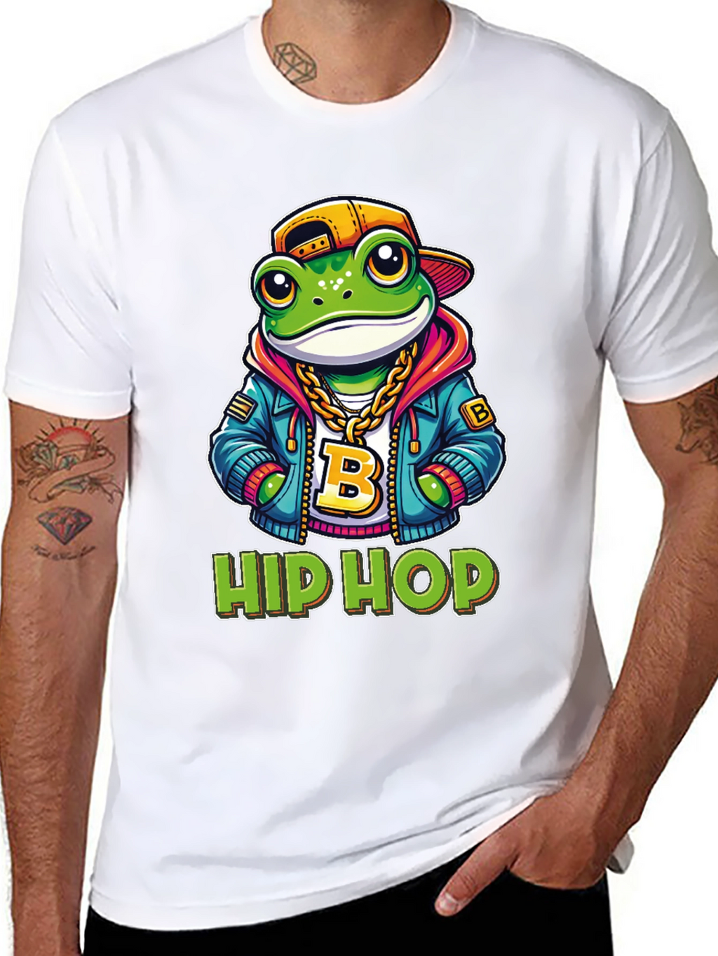 Hip Hop Frog T-Shirt - Cool Cartoon Graphic Tee