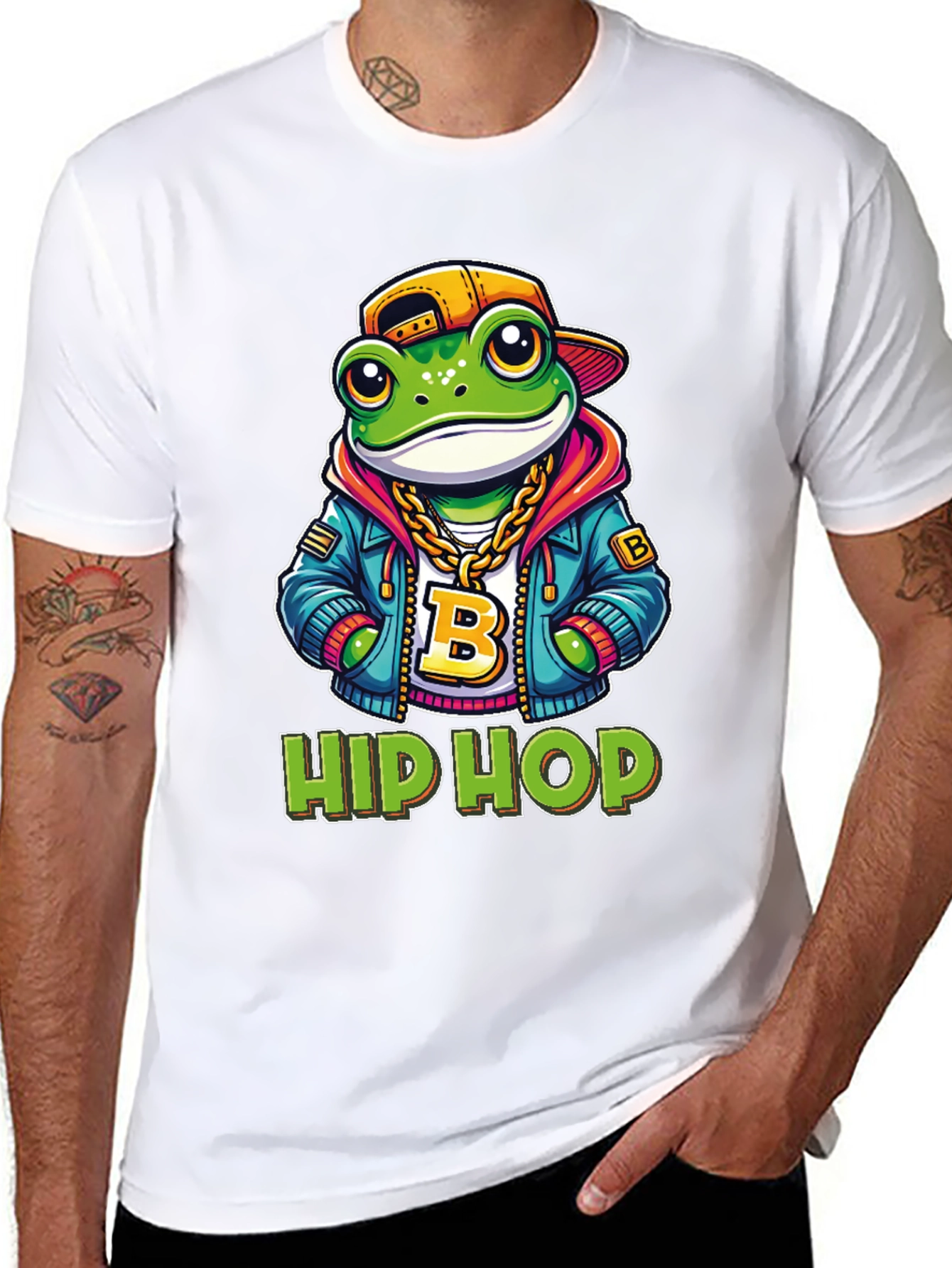 Hip Hop Frog T-Shirt - Cool Cartoon Graphic Tee