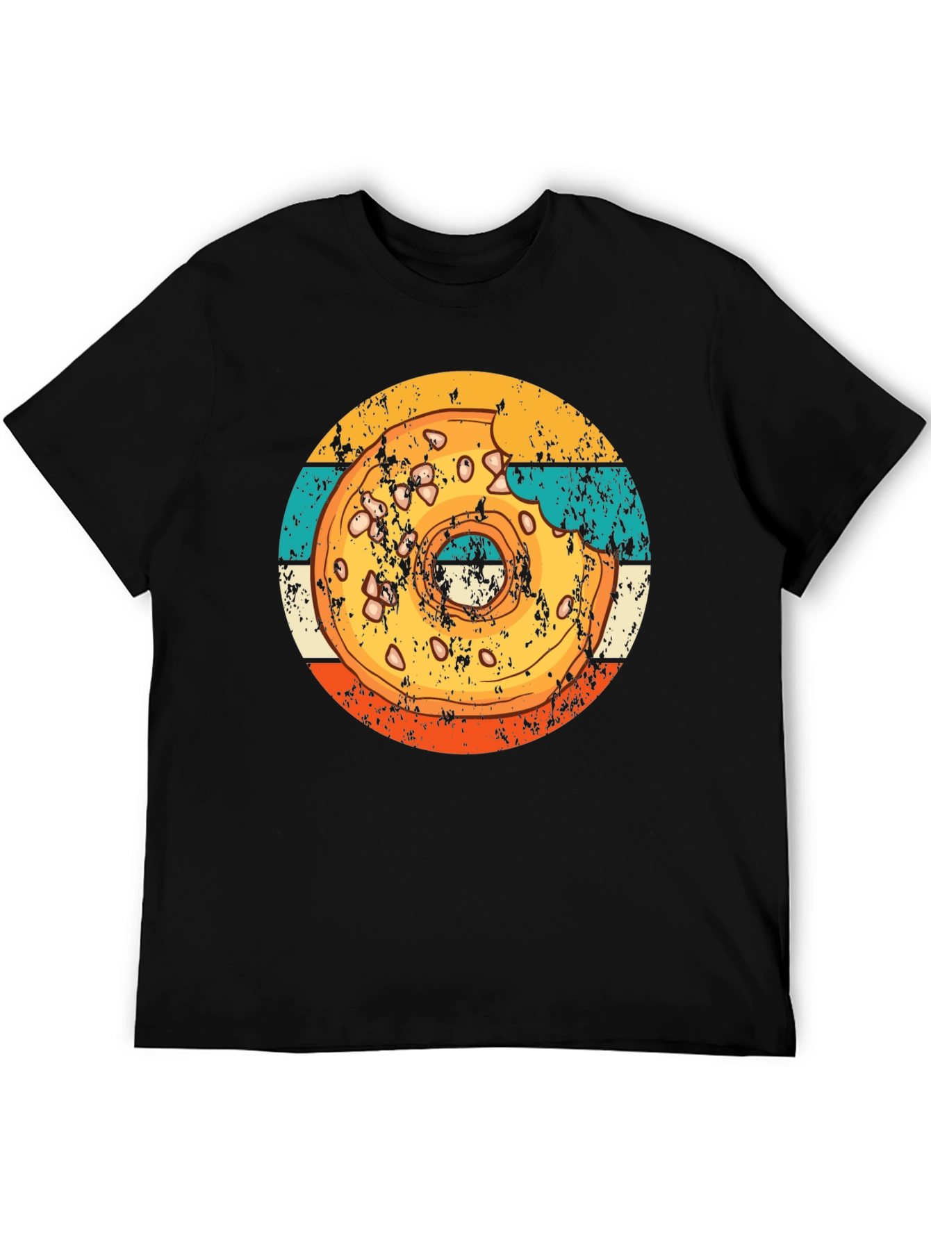 Retro Donut Graphic T-Shirt - Bite Taken!