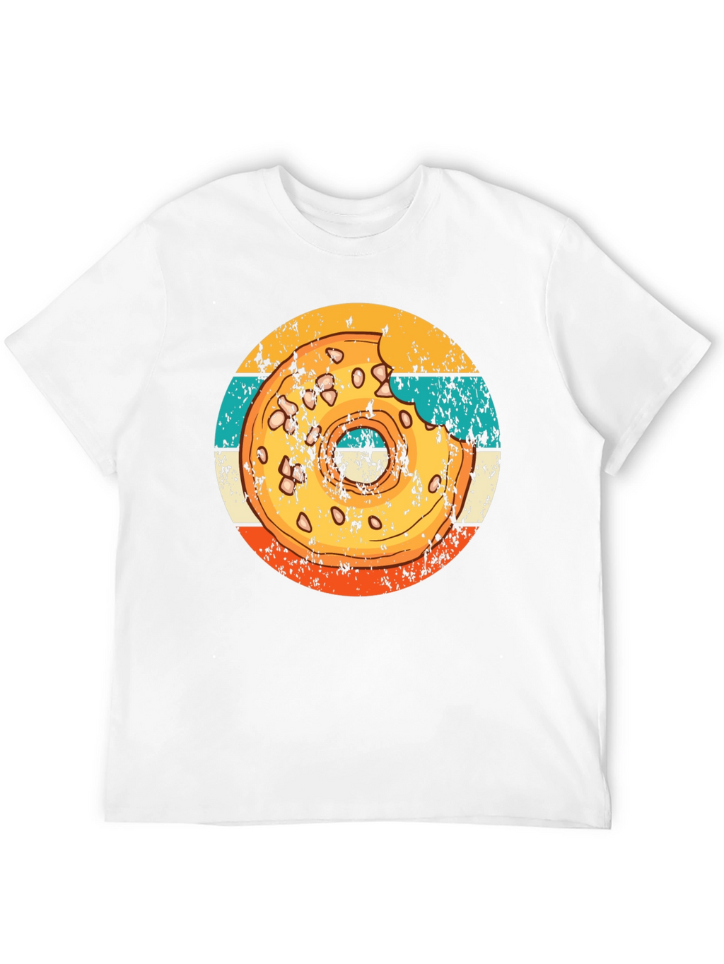 Retro Donut Graphic T-Shirt - Bite Taken!