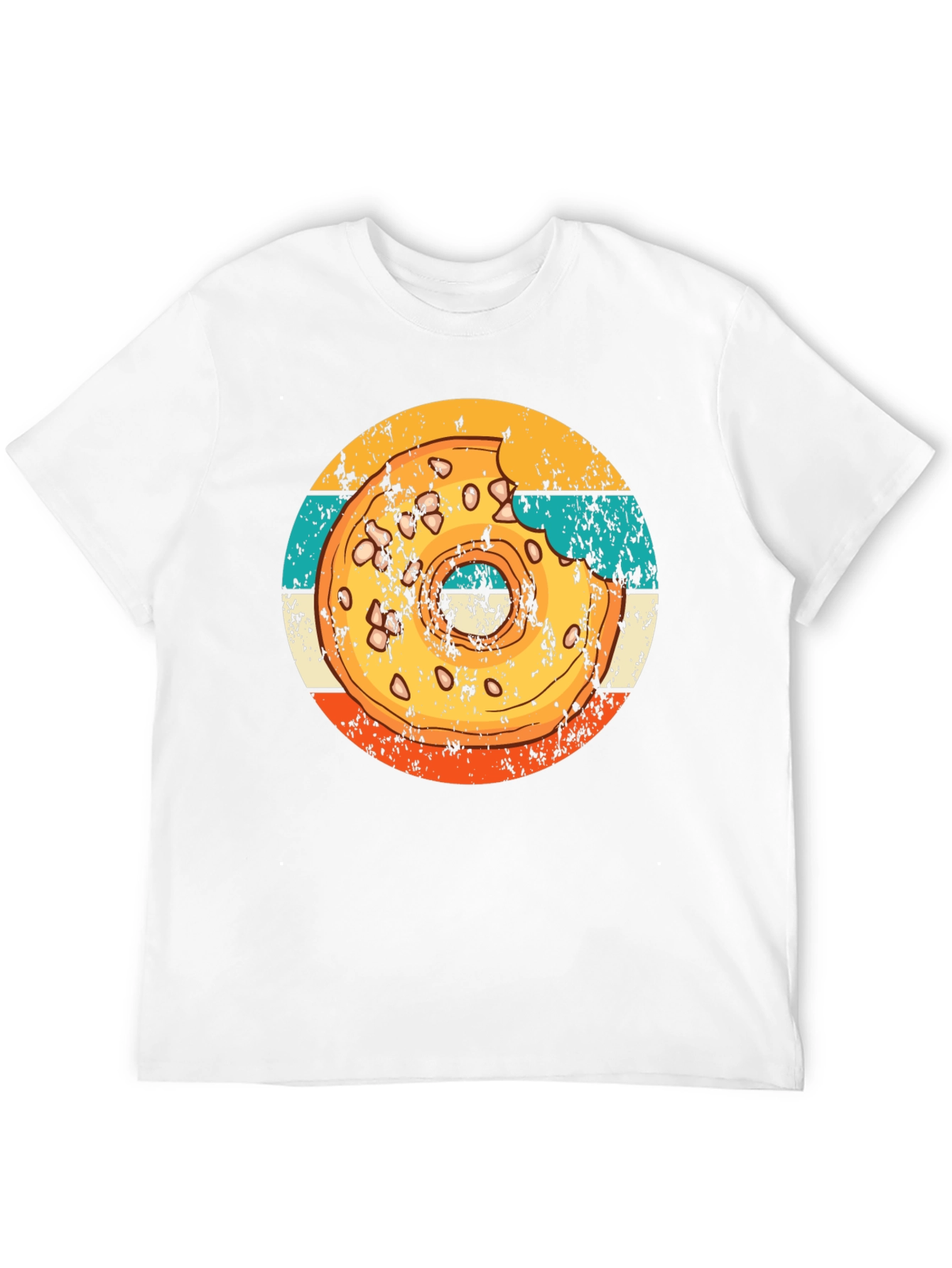 Retro Donut Graphic T-Shirt - Bite Taken!
