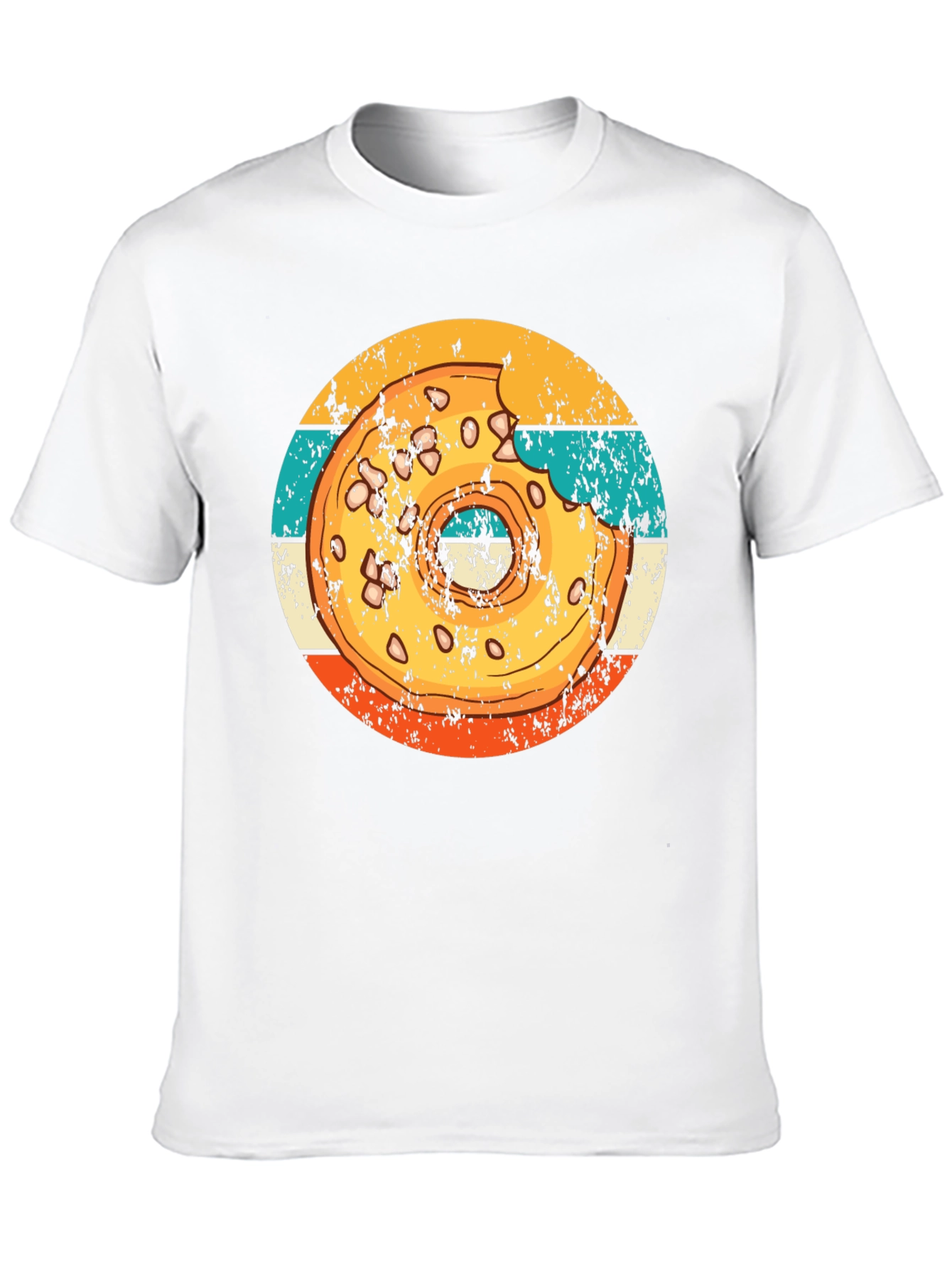 Retro Donut Graphic T-Shirt - Bite Taken!