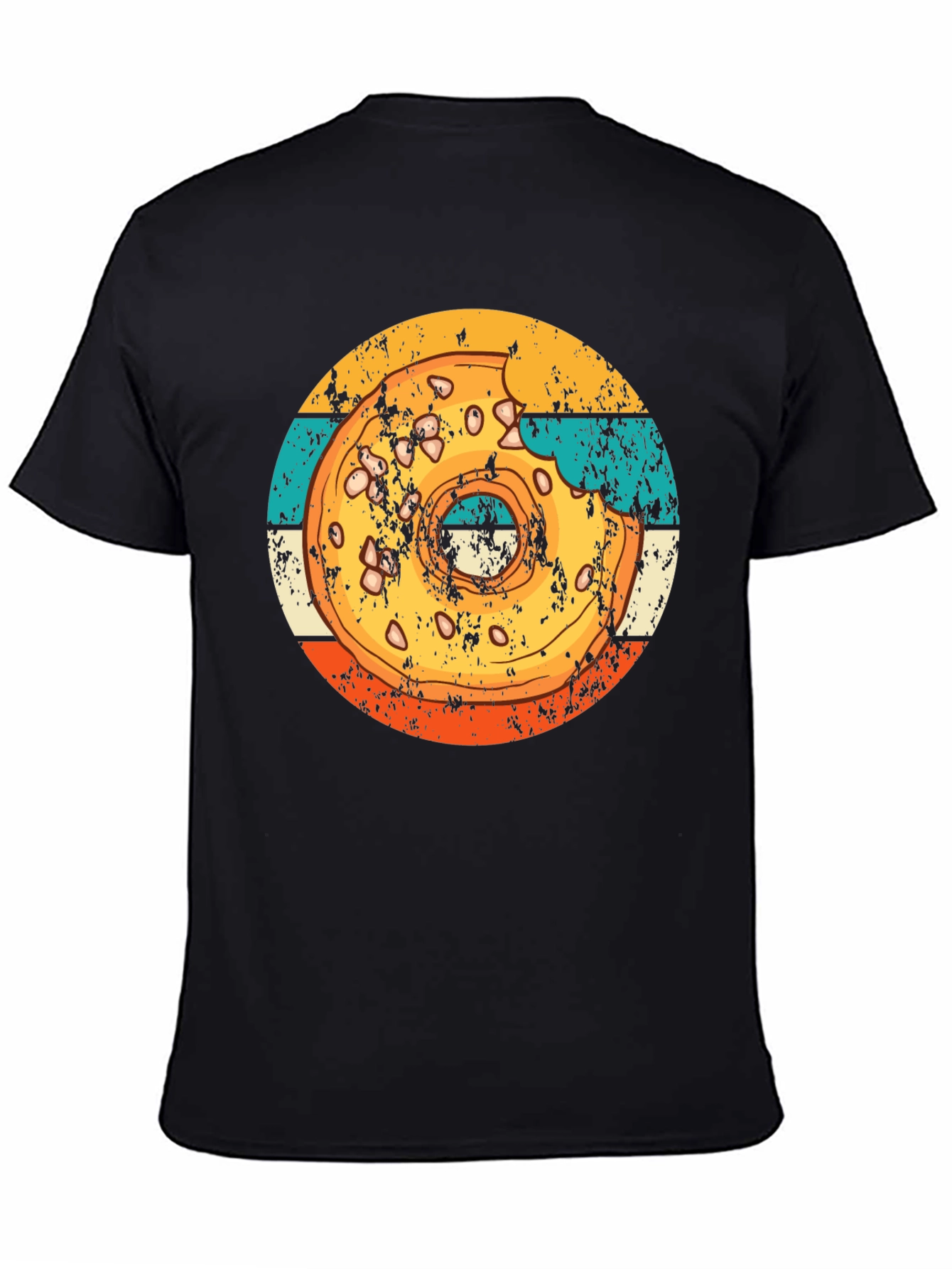 Retro Donut Graphic T-Shirt - Bite Taken!