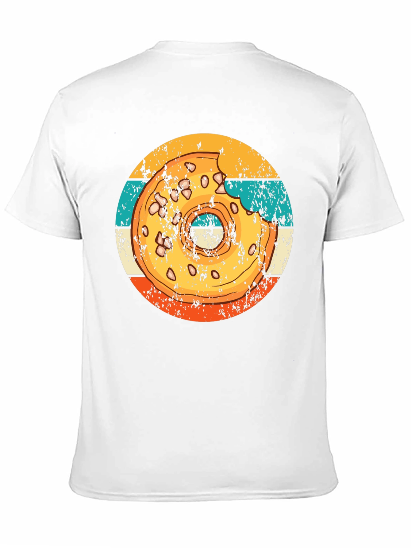 Retro Donut Graphic T-Shirt - Bite Taken!