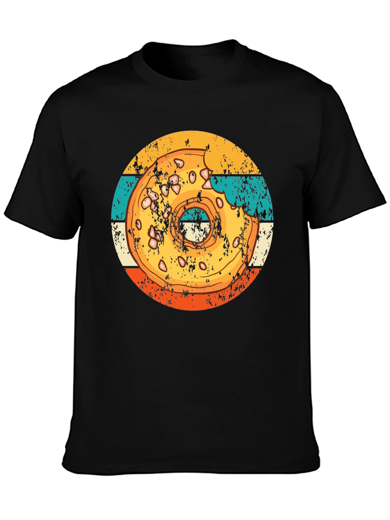 Retro Donut Graphic T-Shirt - Bite Taken!