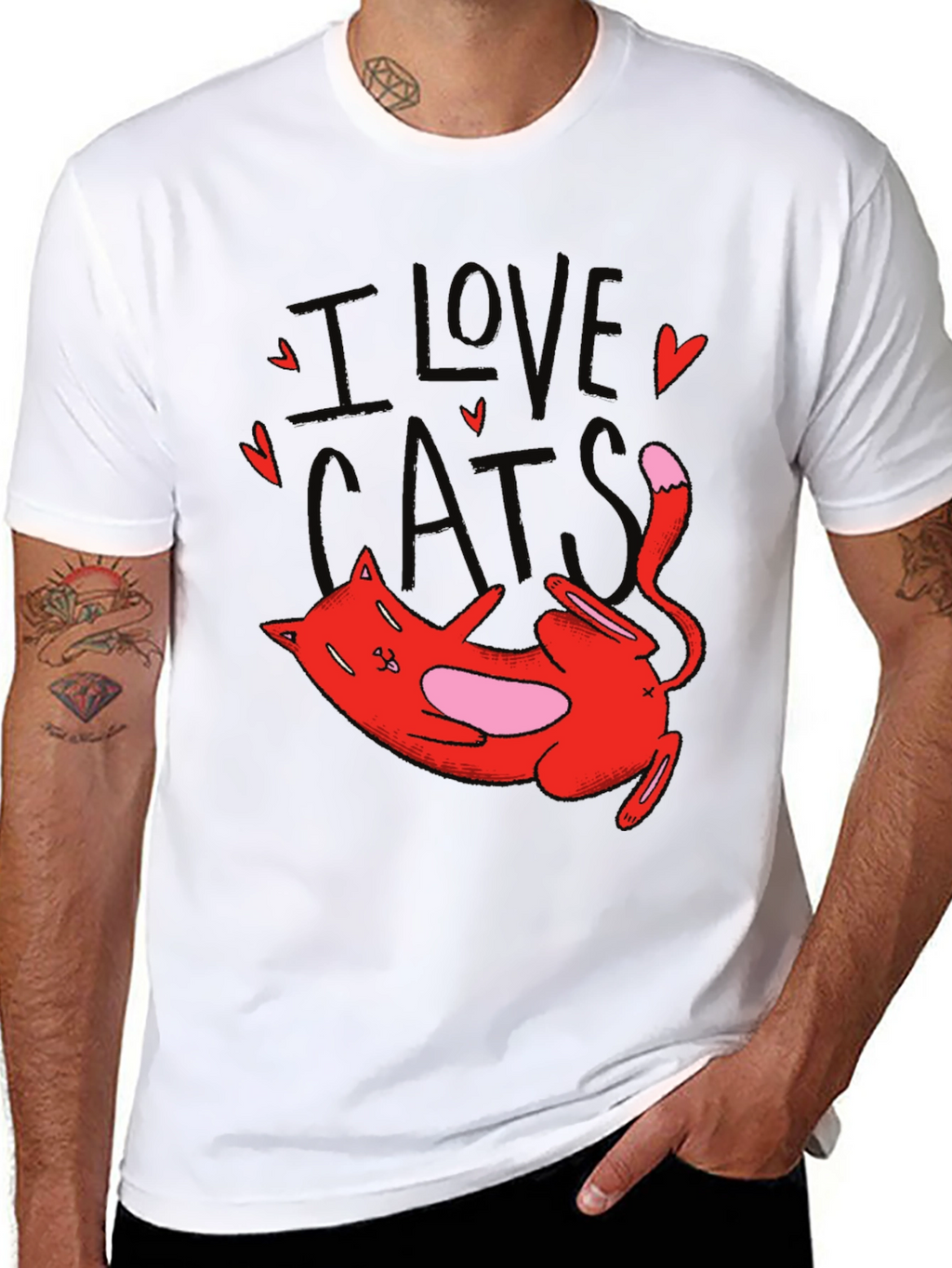 I Love Cats Graphic T-Shirt Cute Cat Tee