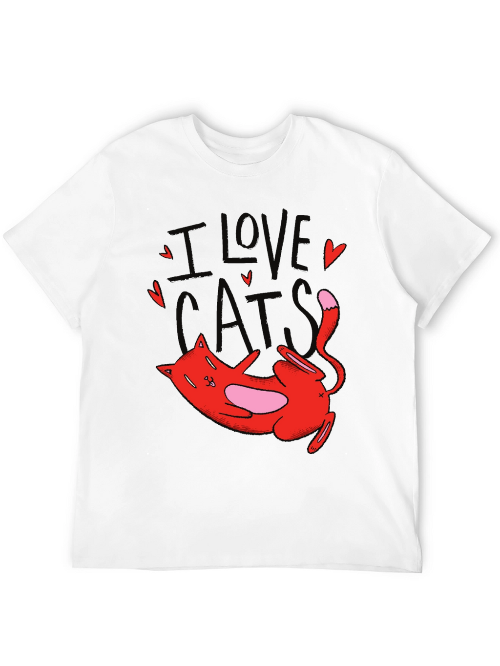 I Love Cats Graphic T-Shirt Cute Cat Tee