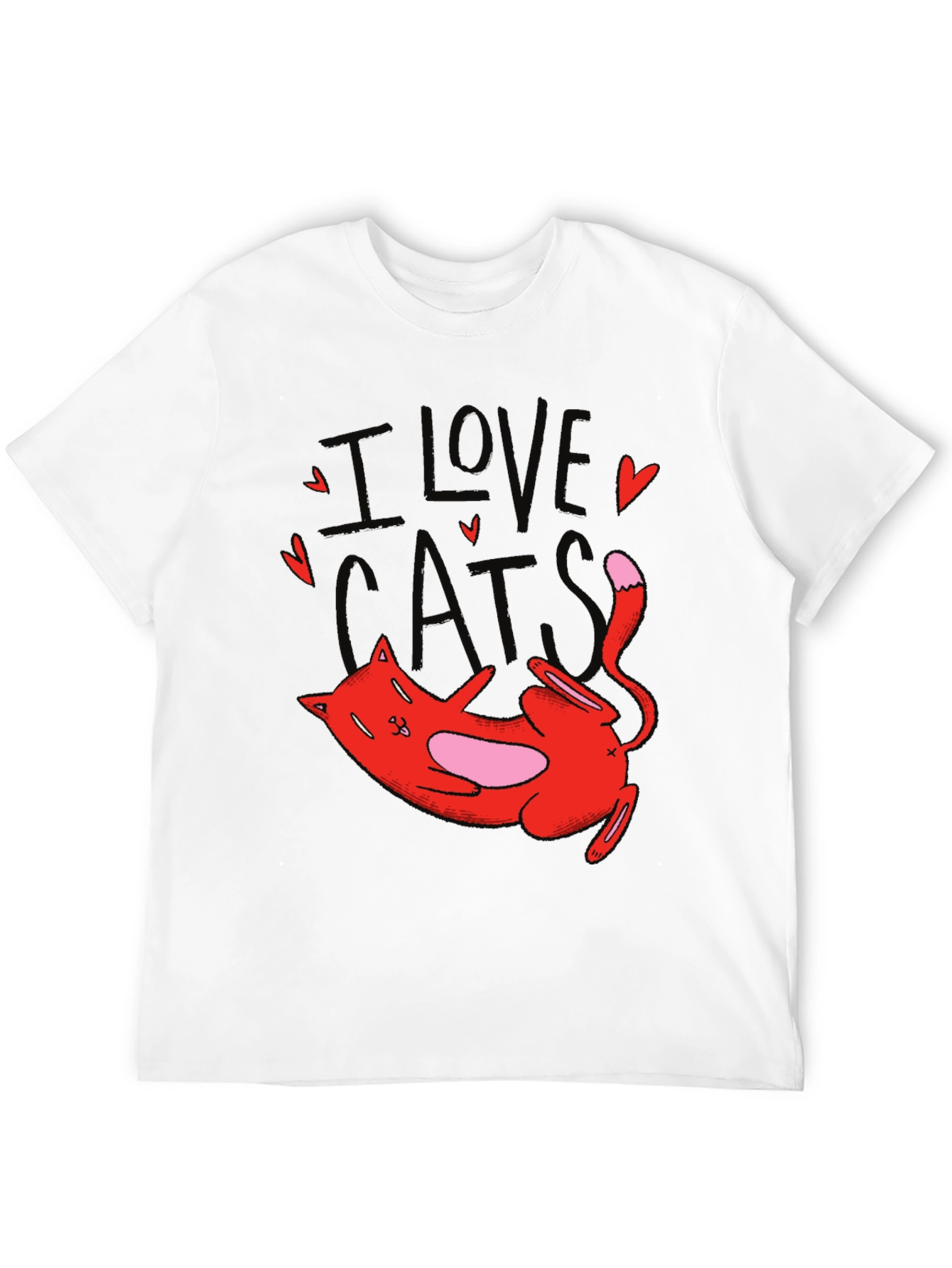 I Love Cats Graphic T-Shirt Cute Cat Tee